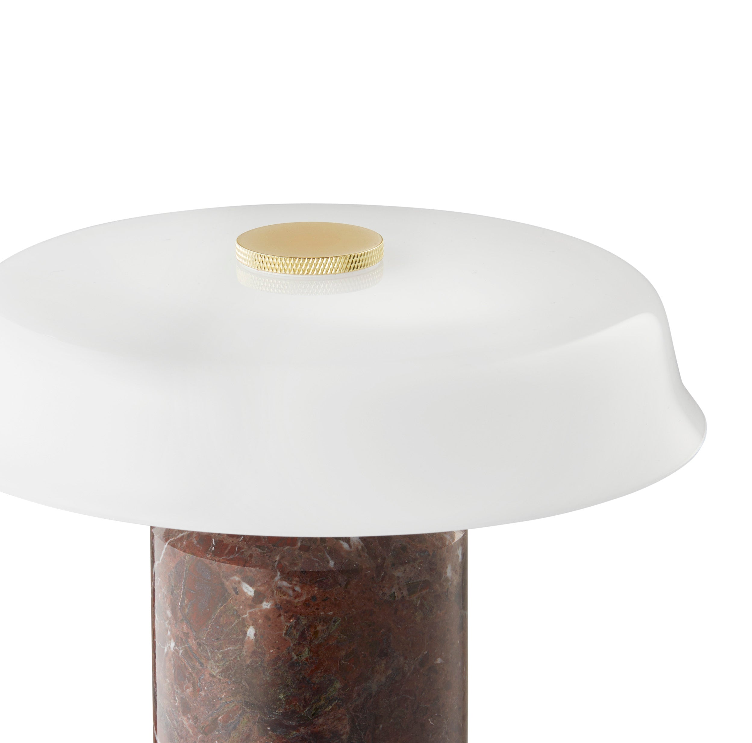 Portable lamp TRIP NO. 2 burgundy marble with milky white glass