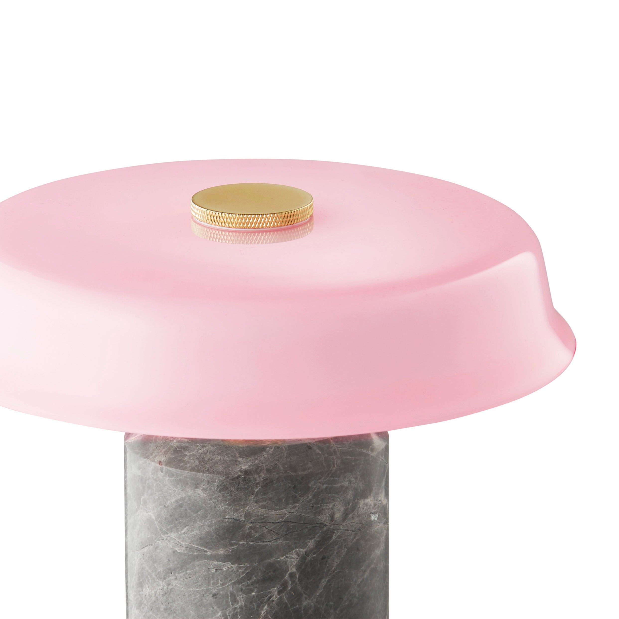 Tragbare Lampe TRIP NO. 2 silberner Marmor mit rosa Glas