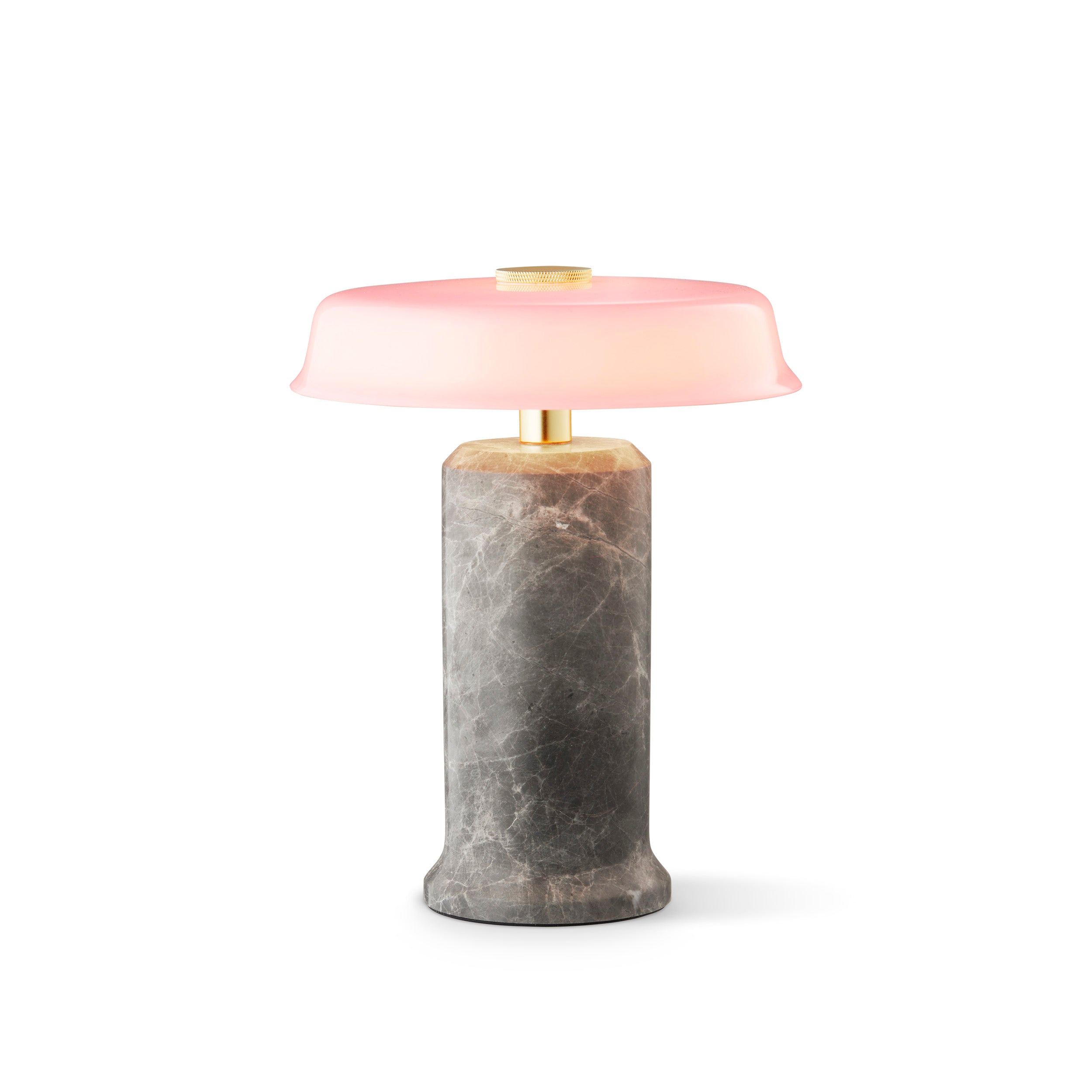 Tragbare Lampe TRIP NO. 2 silberner Marmor mit rosa Glas