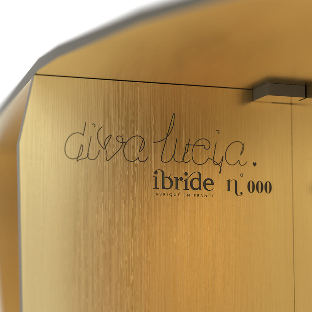 Konsole mit Lampe DIVA LUCIA in Gold