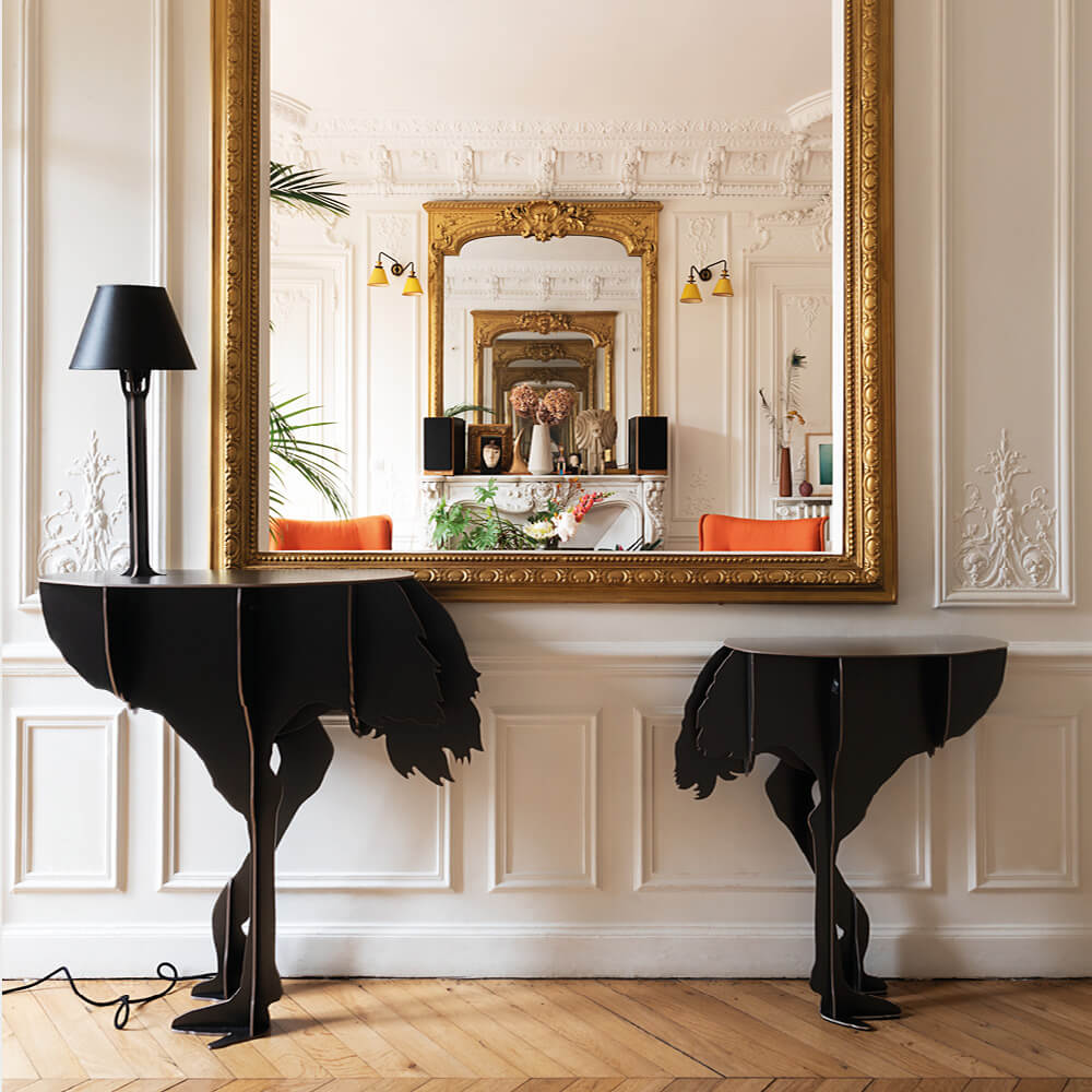 Konsolentisch mit Lampe DIVA LUCIA in Schwarz