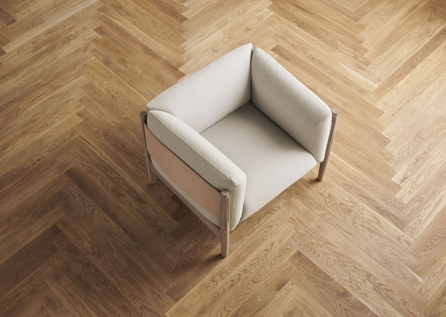 Tauch -Sessel natürliches Leder mit einer dunklen Basis