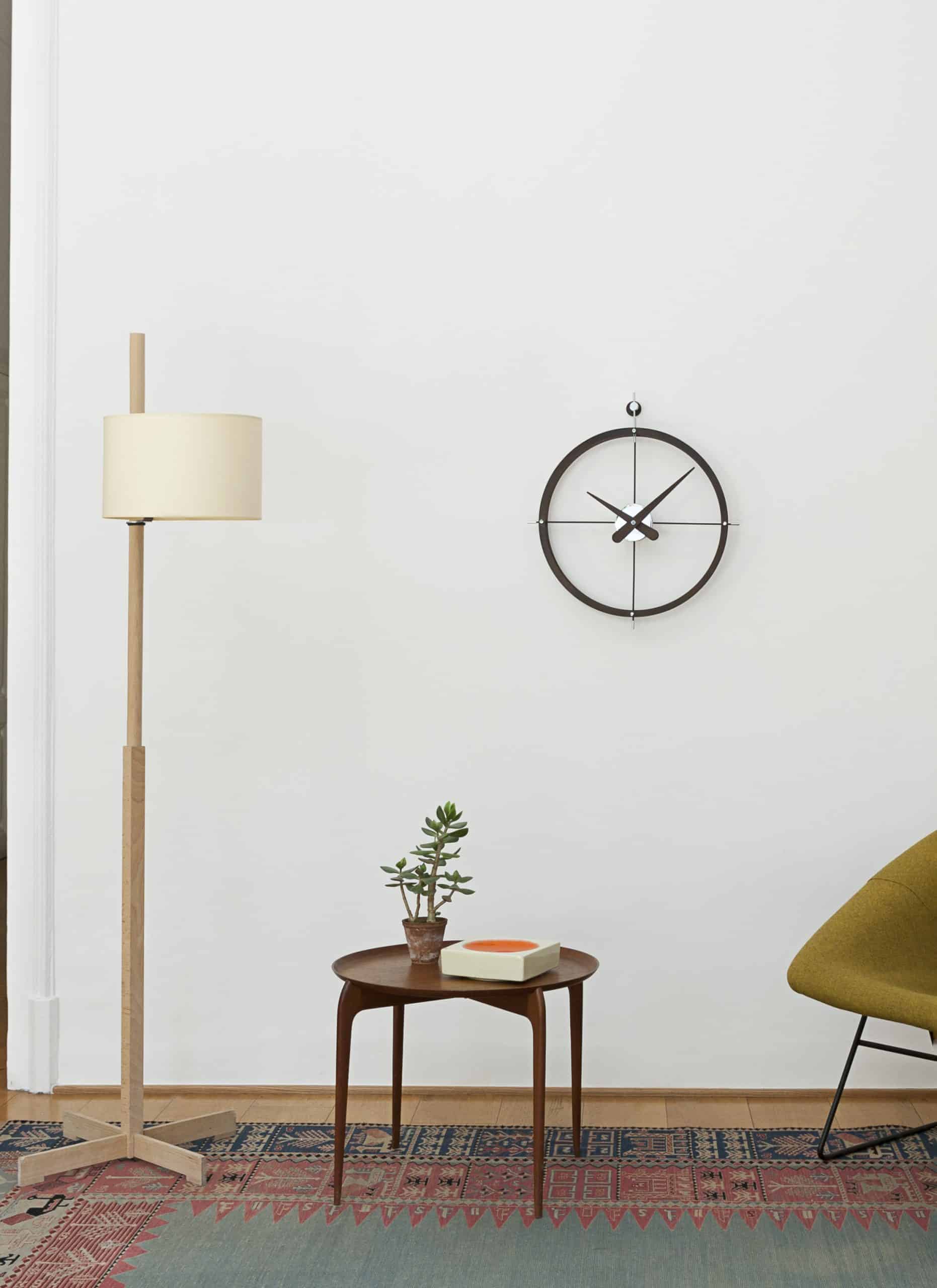 Wall Clock DOS PUNTOS black with brass