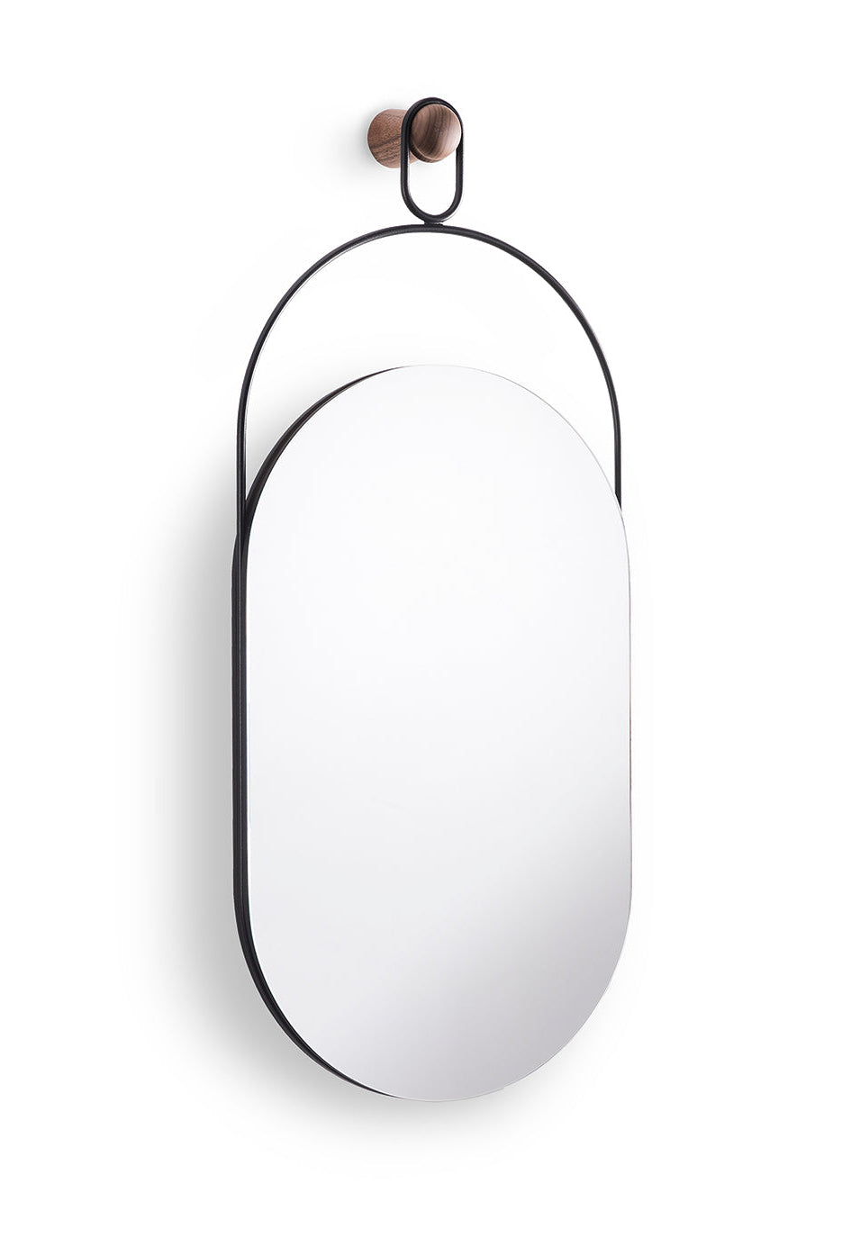 ESLABON walnut wood mirror with black