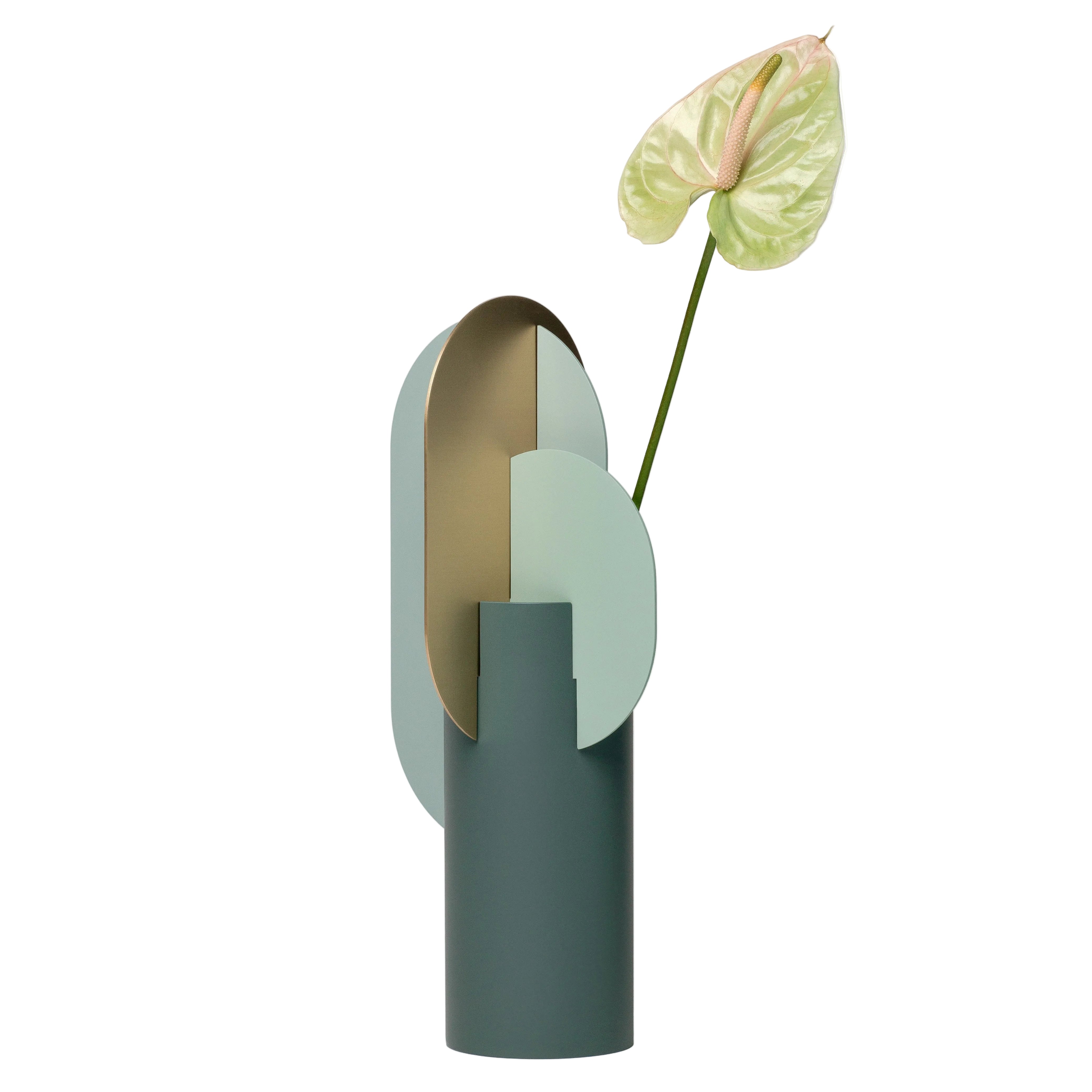 EKSTER green vase with brass