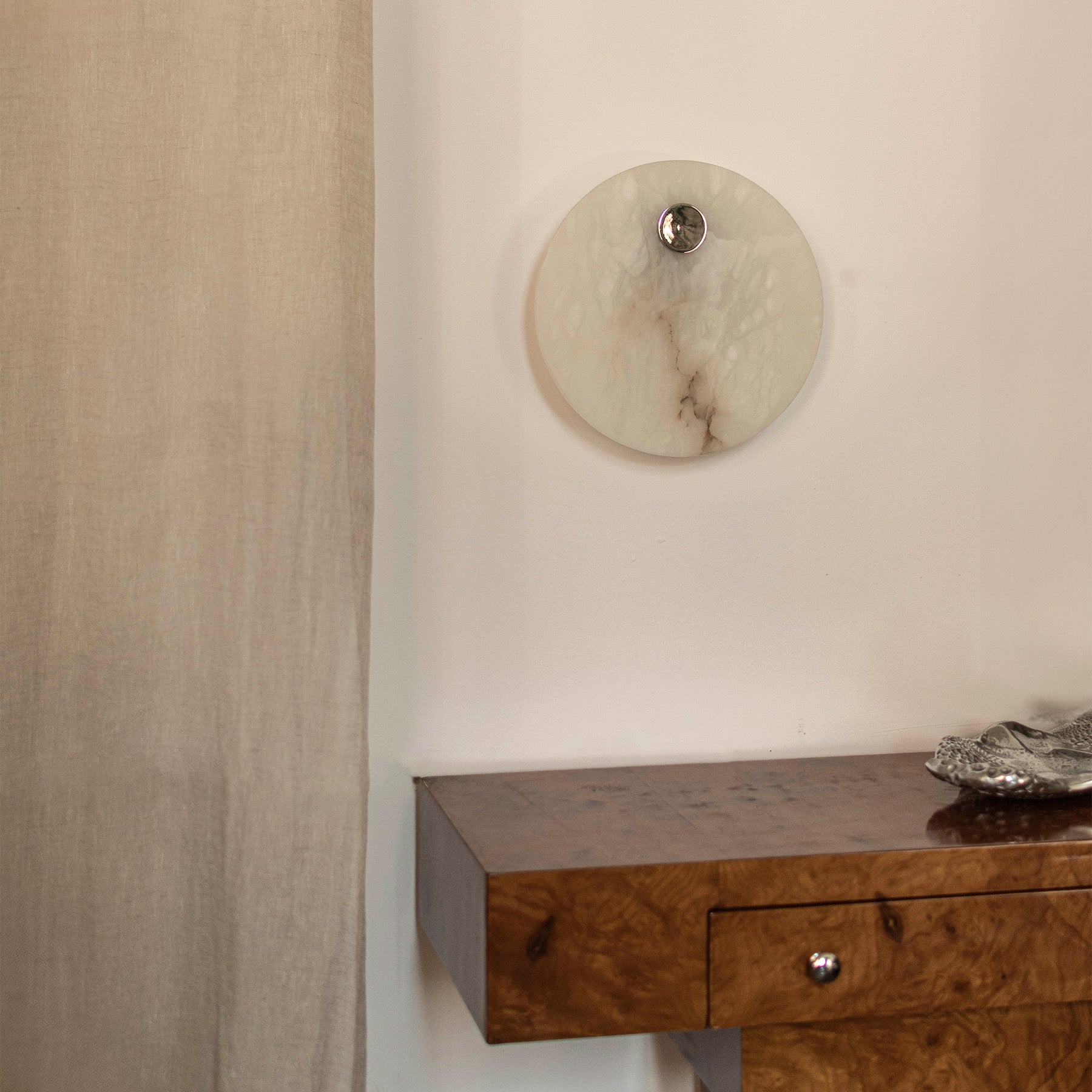 Wandleuchte alabastrowa EOS Nickel