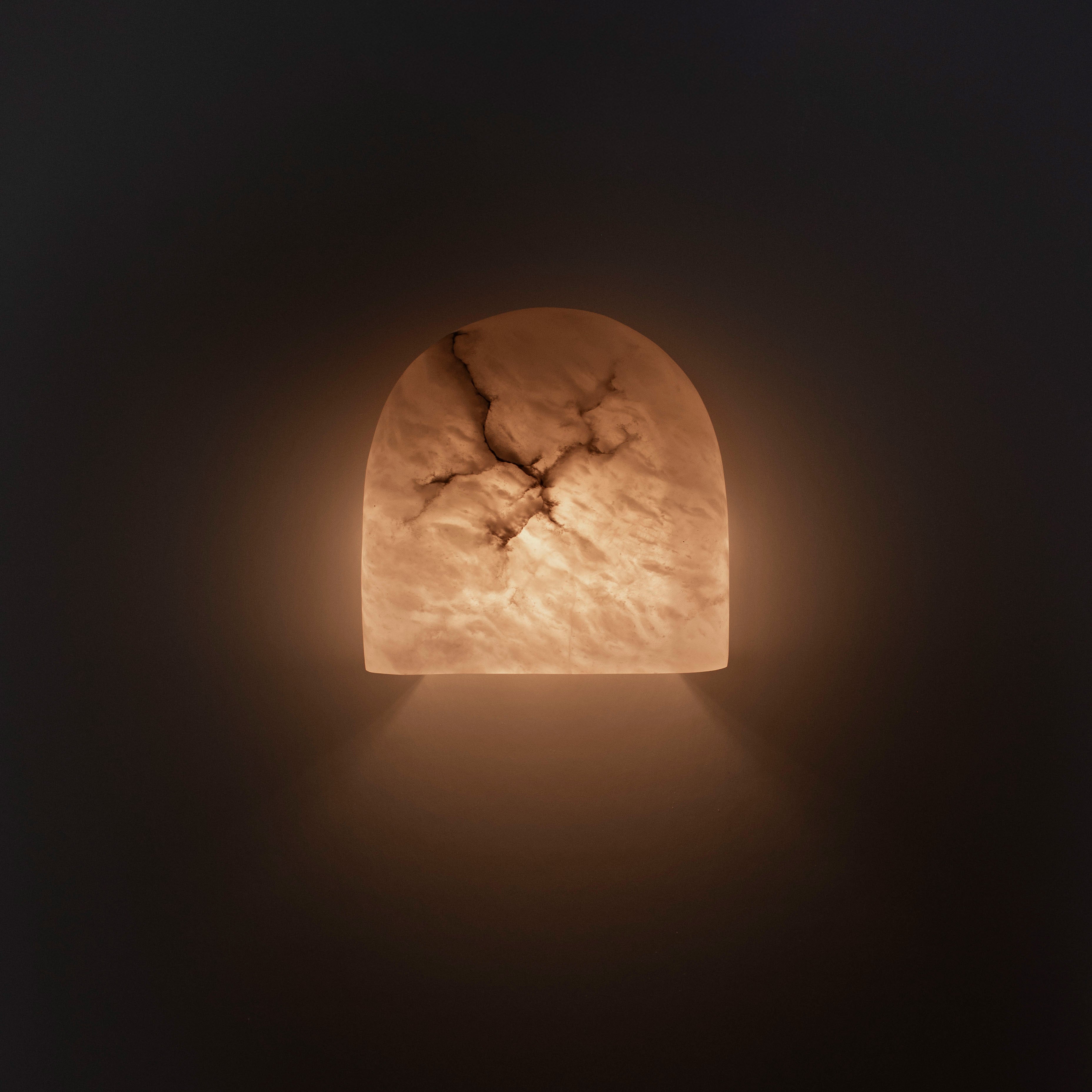 Wandleuchte TAYGETA aus Alabaster mit gemustertem Finish