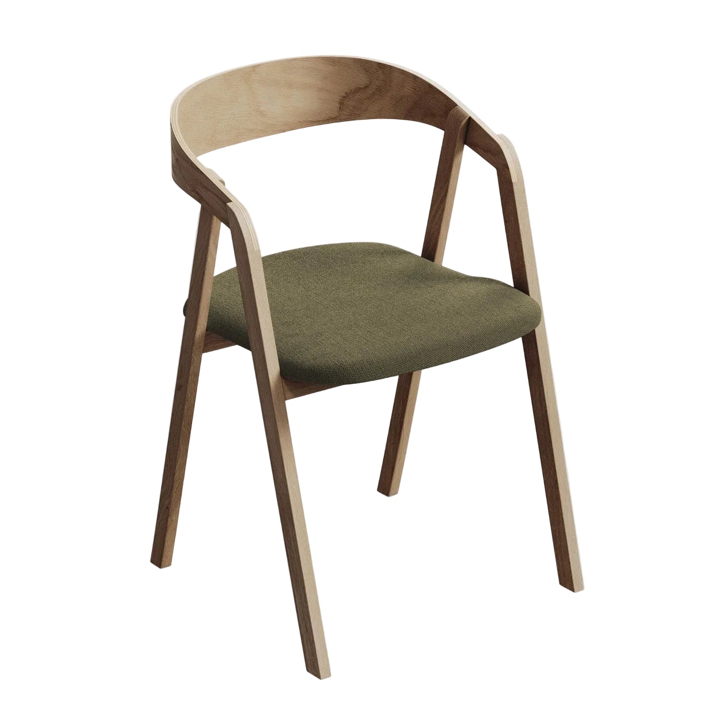 ERIKA Chair in Olive with Beech Base