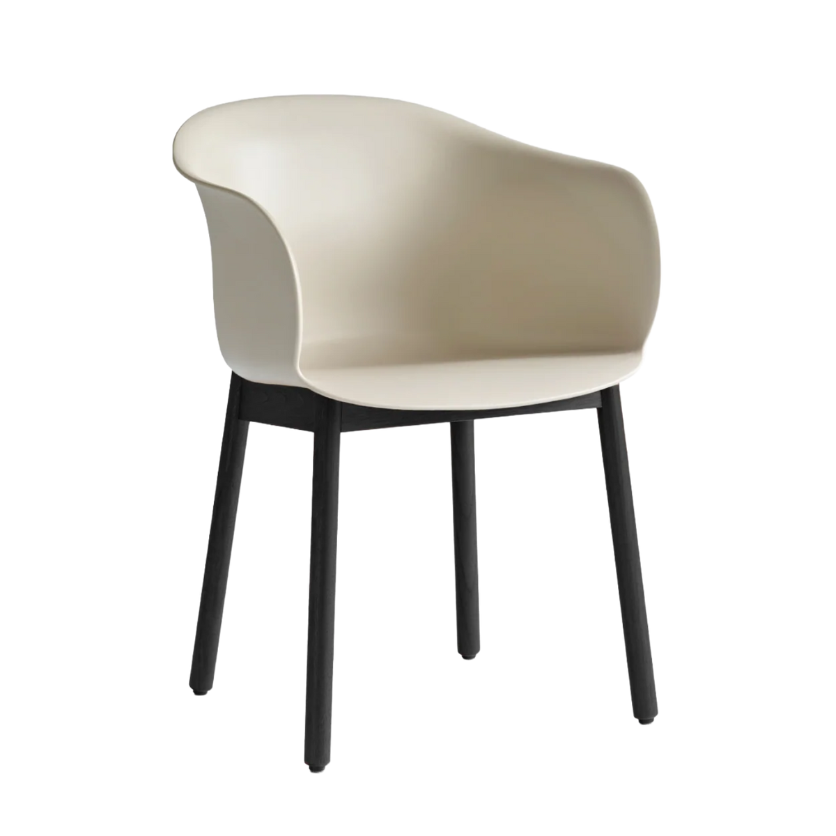 Stuhl ELEFY JH30 beige mit schwarzer Eichenbasis