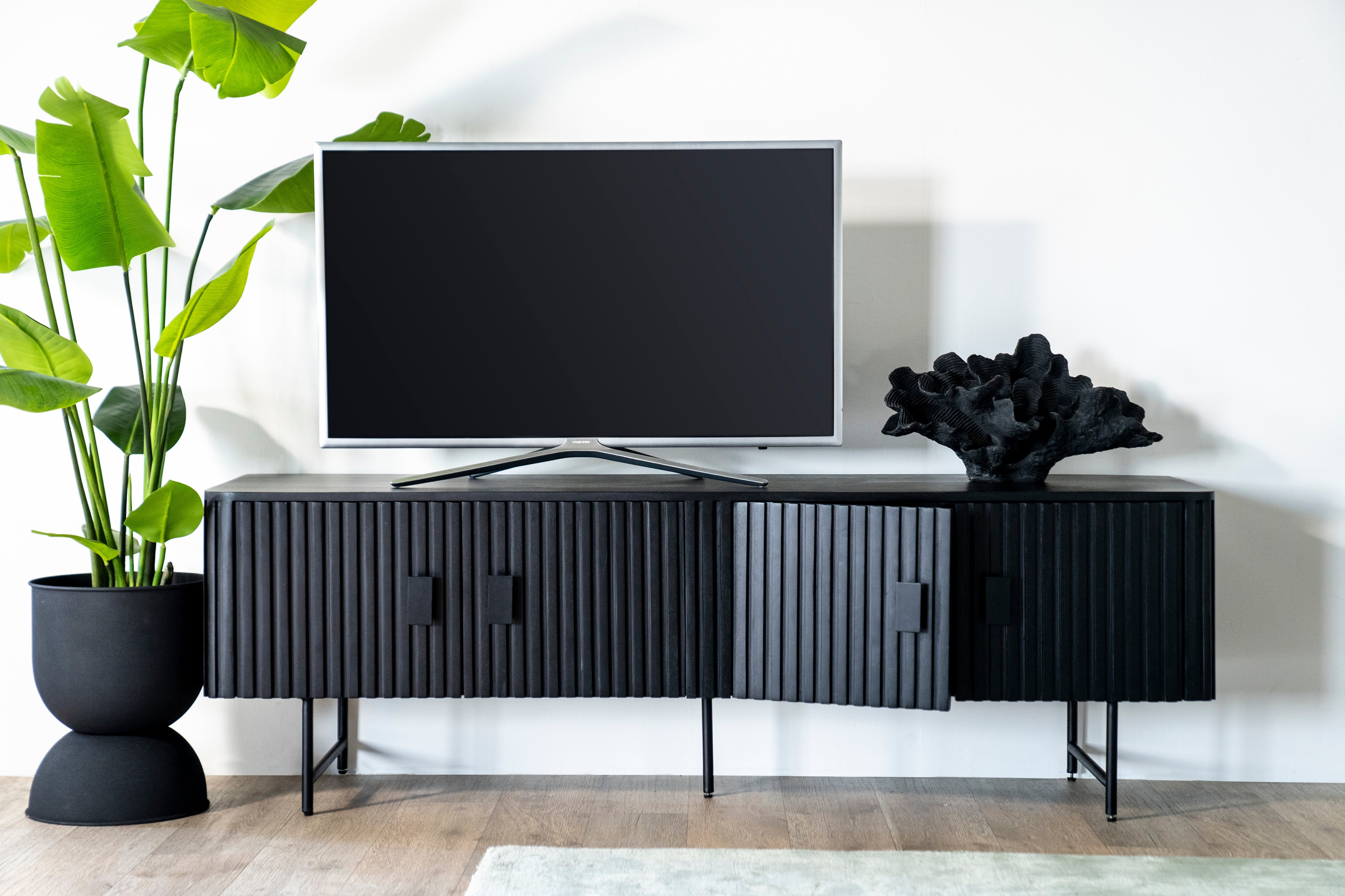 REMI TV cabinet dark brown mango wood