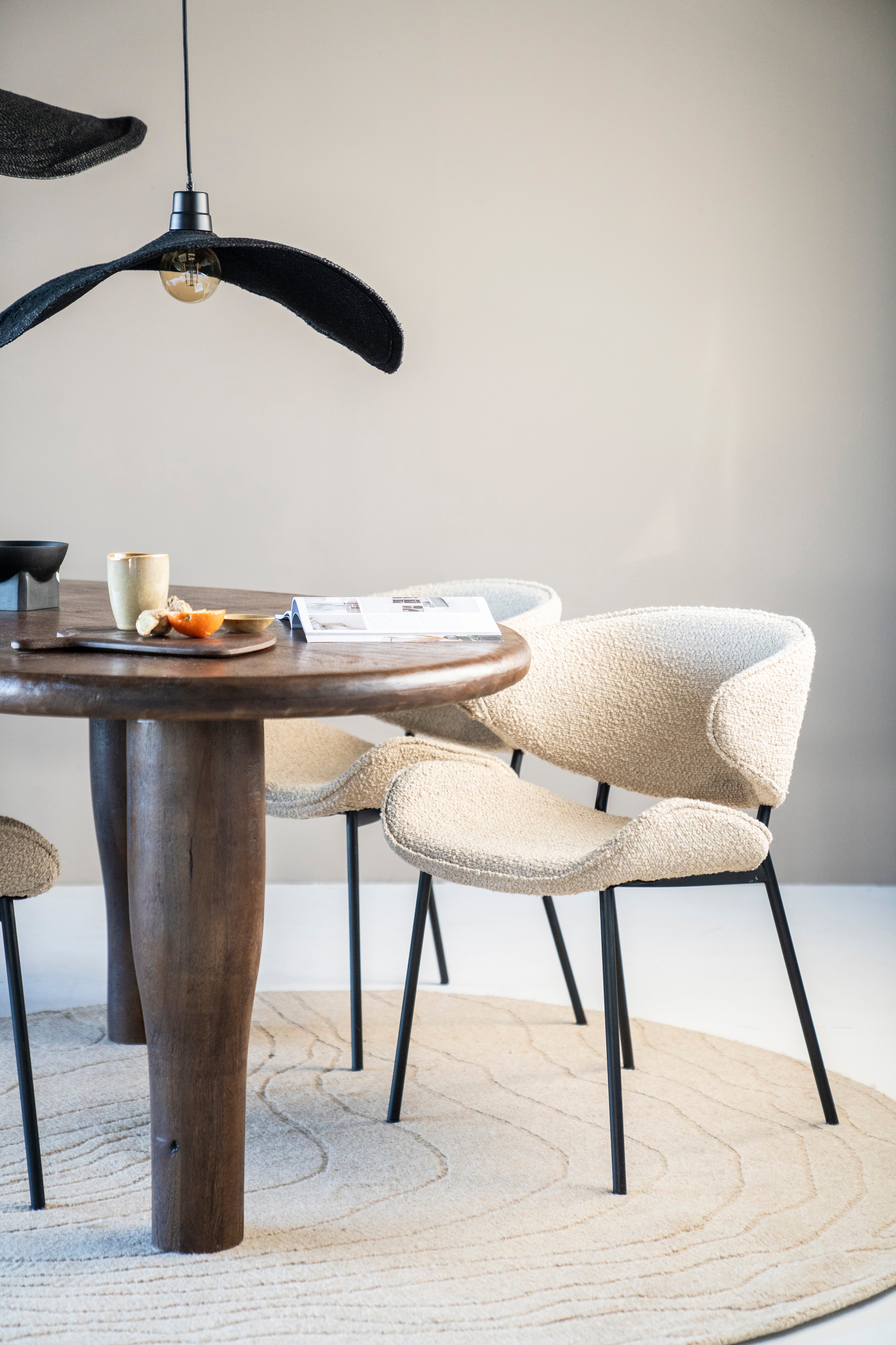 TESS Chair Cream with Black Base