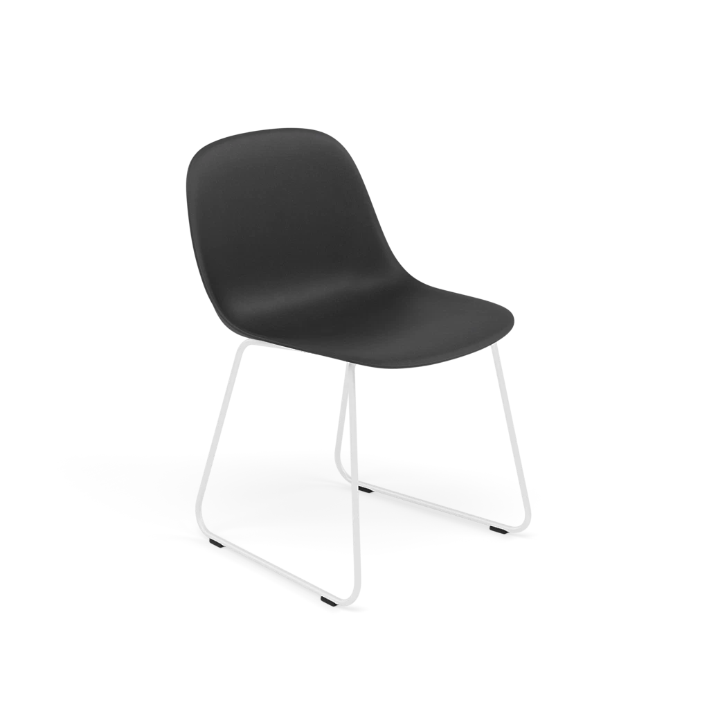 FIBER Chair in Black with Steel Sled Base