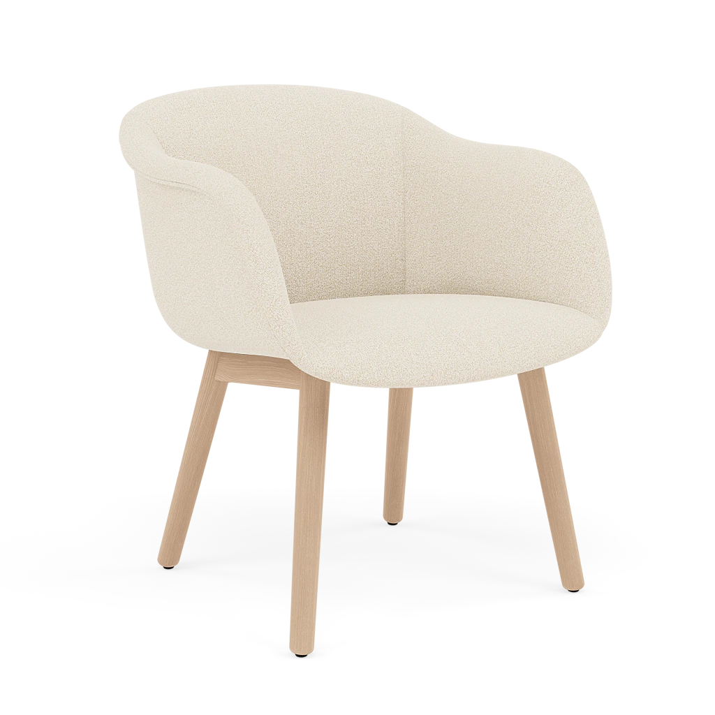 FIBER SOFT Chair customized with wooden base