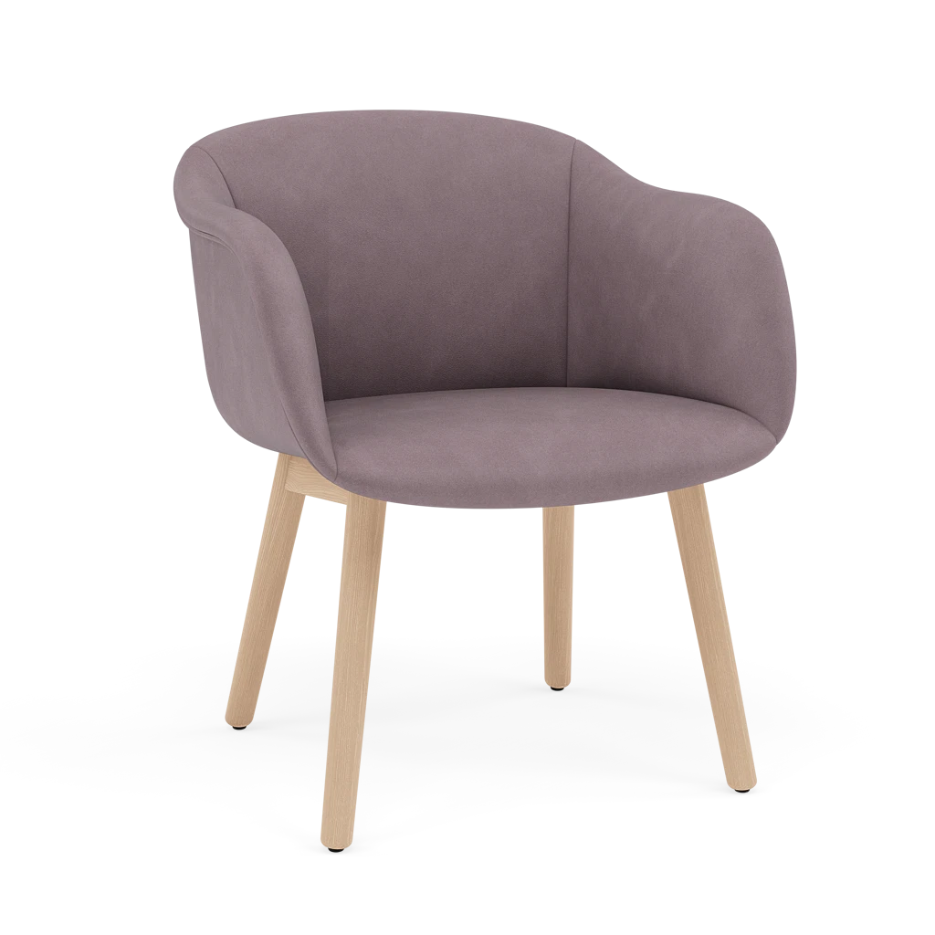 FIBER SOFT Chair customized with wooden base