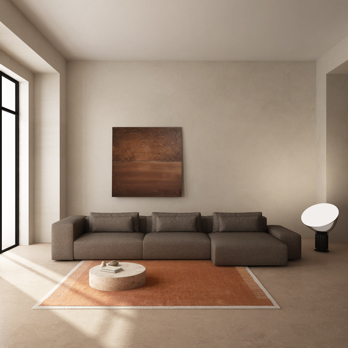 Modularer U-förmiger Ecksofa rechts FLAVIO gepolstert