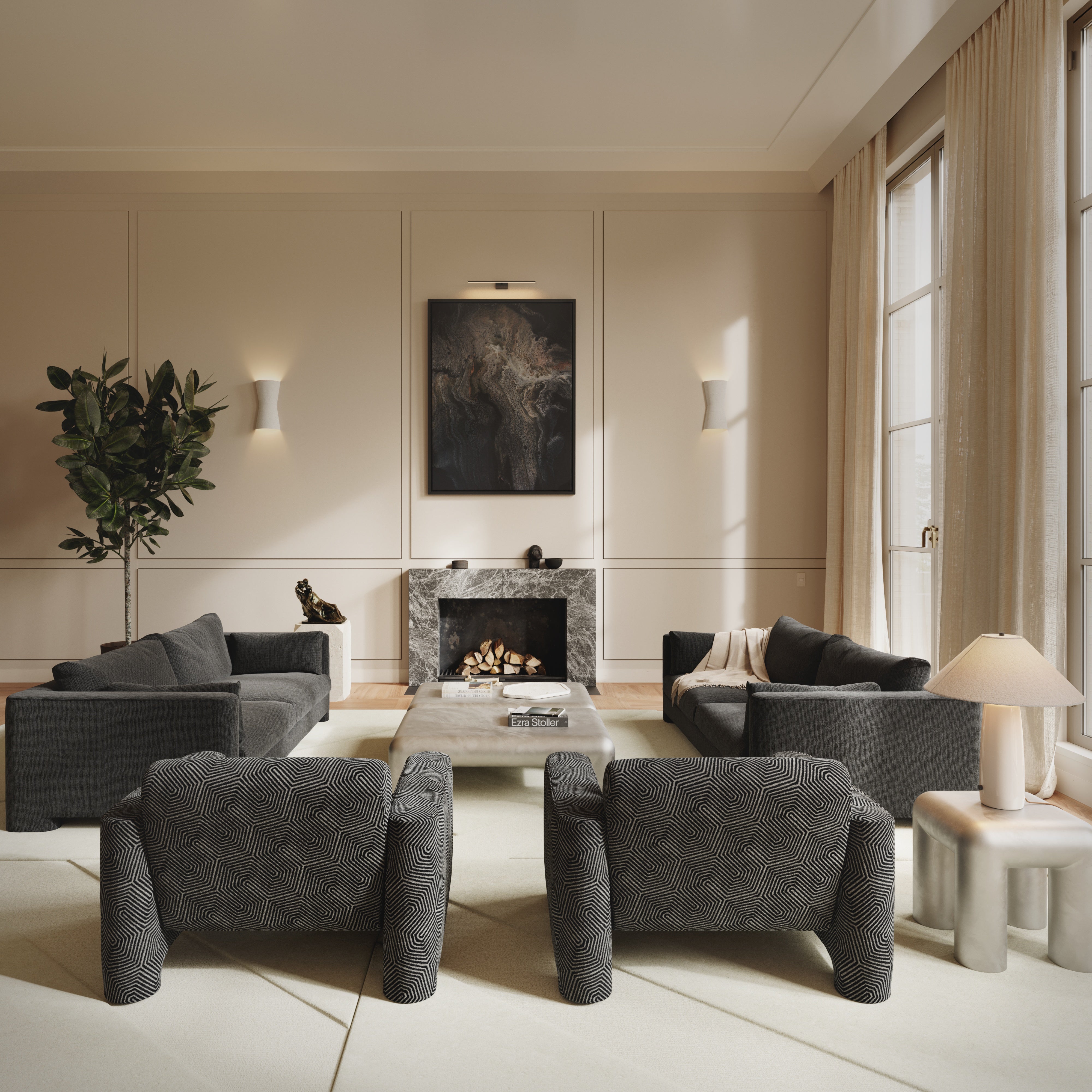 ION upholstered 3-seater sofa