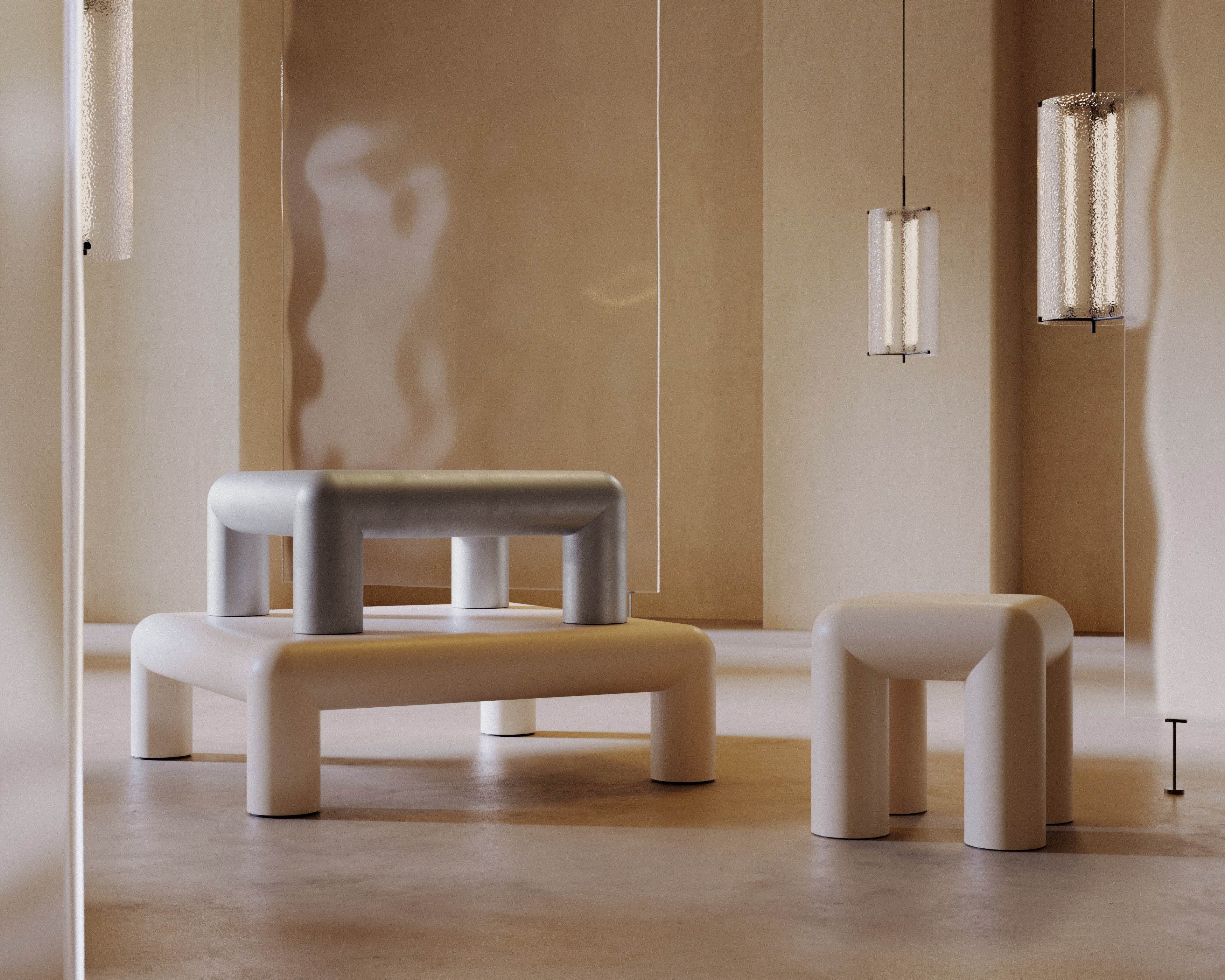 Beistelltisch CUBIO hellbeige