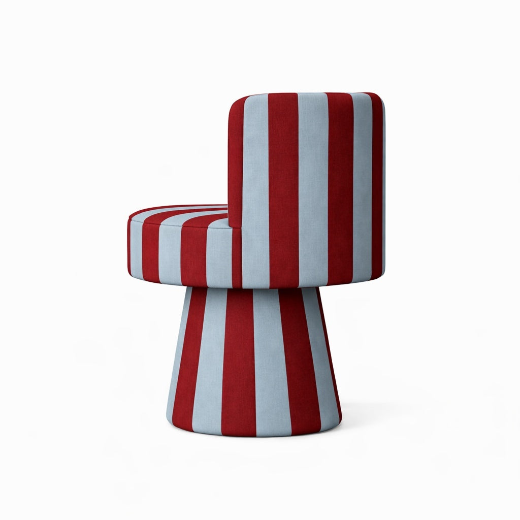Drehstuhl LINEA SOFT in Bordeaux mit Himmelblau