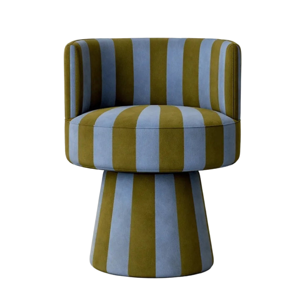 Drehstuhl LINEA SOFT olivgrün mit Blau