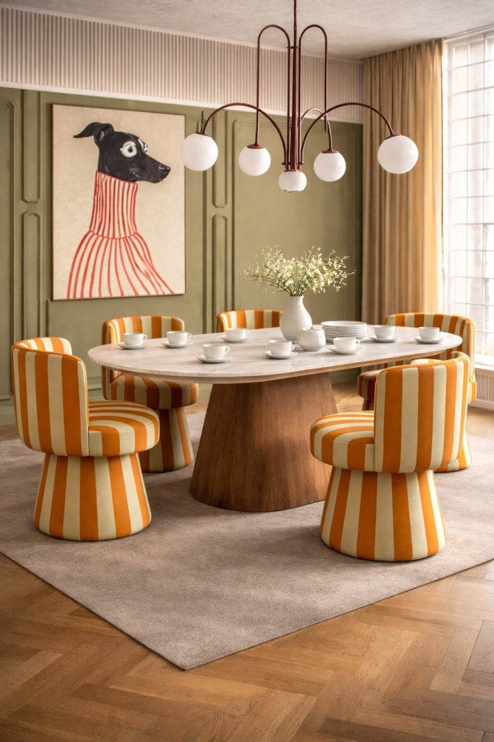Drehstuhl LINEA SOFT in Orange mit Grau-Beige
