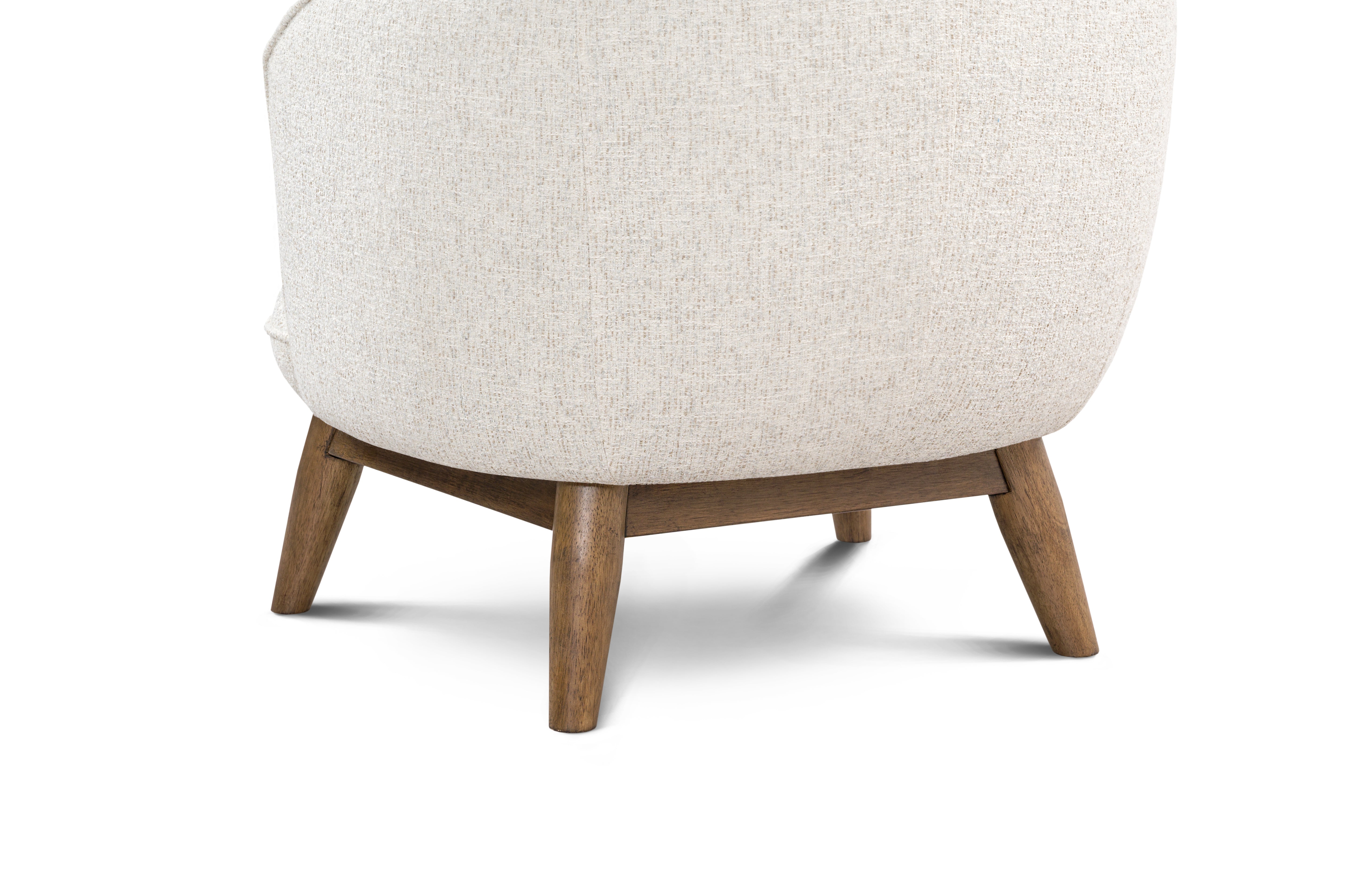 Gepolsterter Sessel Benton Holzbasis