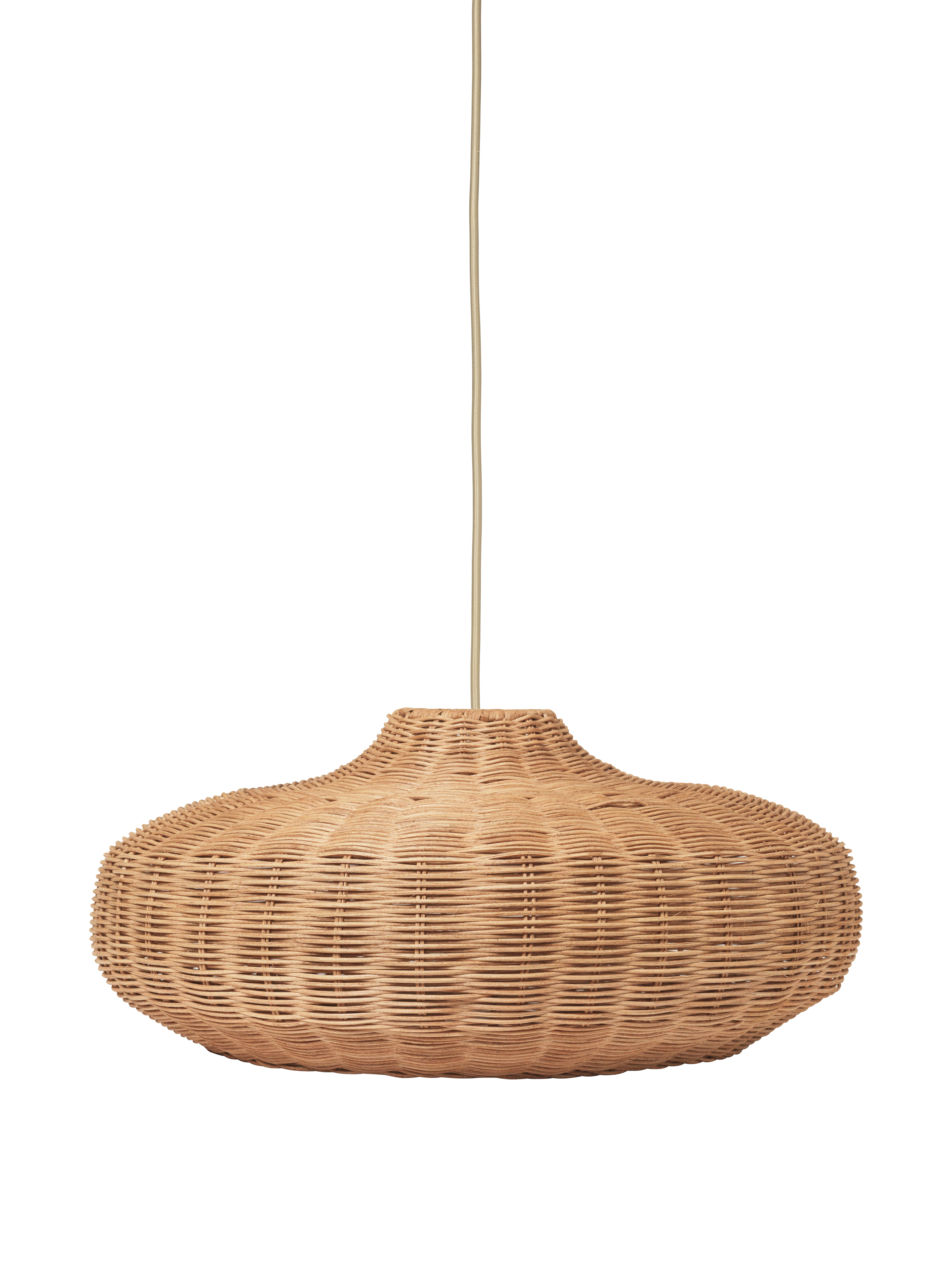 Braided disc ratan lampshade