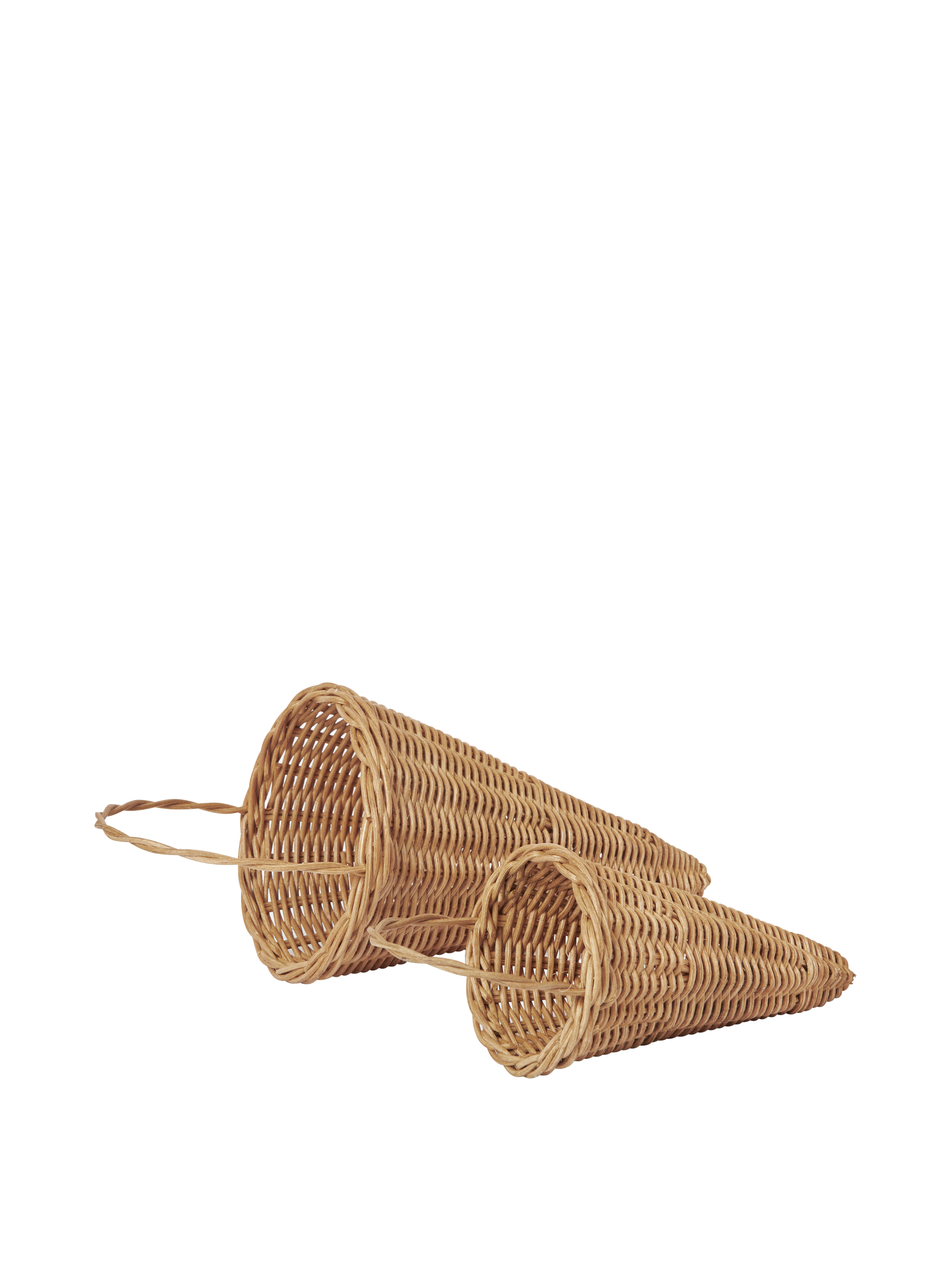 Zestaw dekoracji świątecznych BRAIDED CONES pleciony rattan – styl minimalistyczny