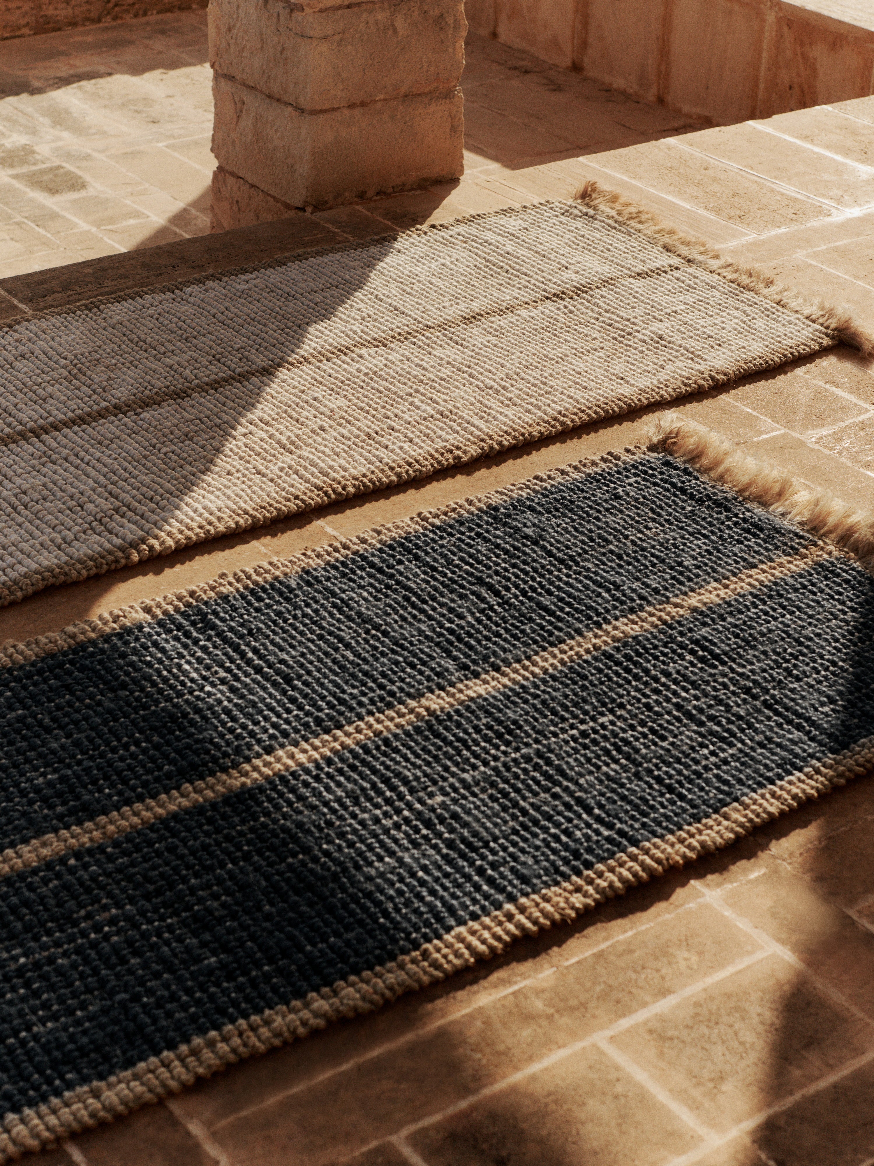 ATHENS STRIPES cream runner with jute