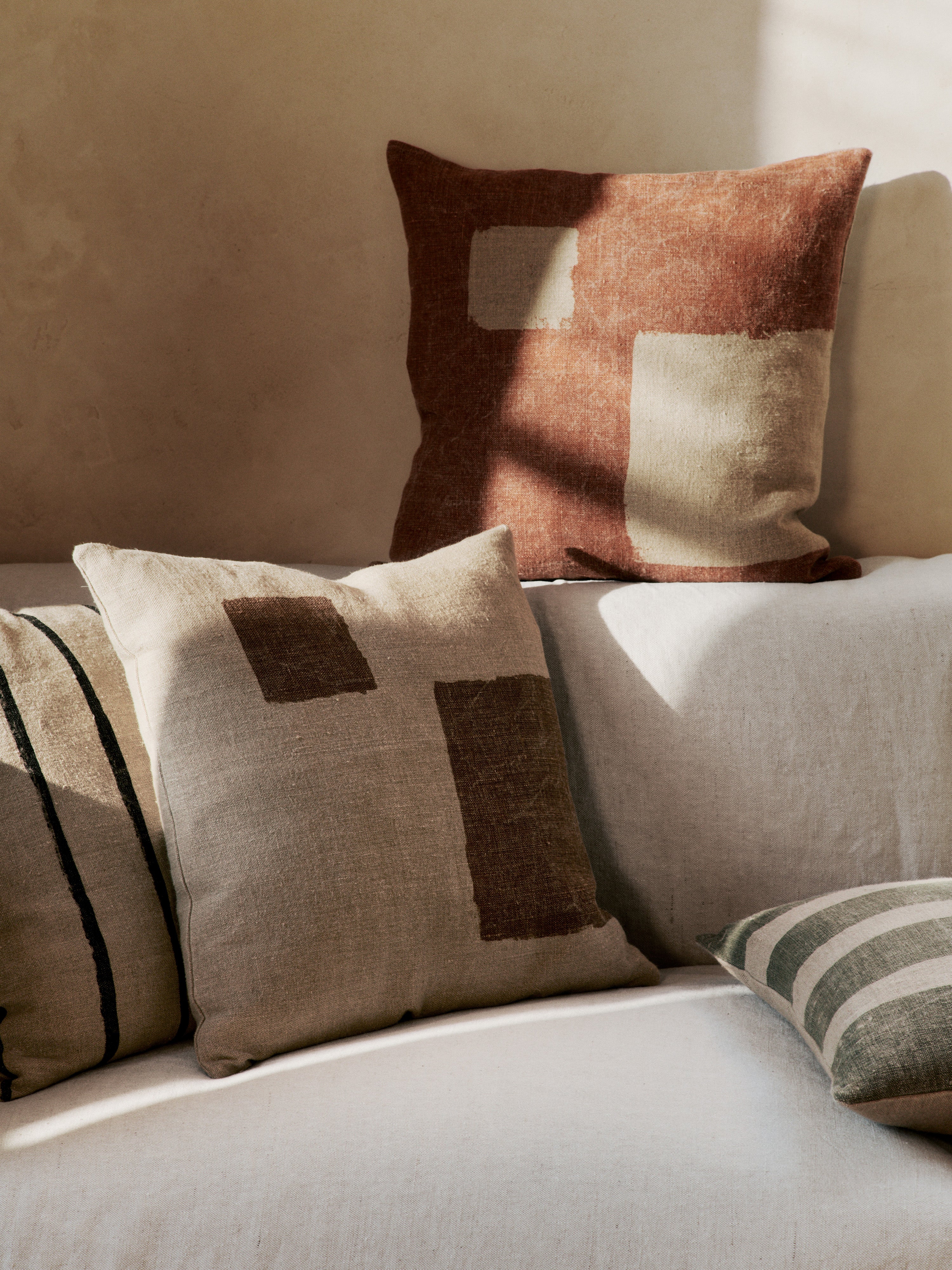 OLEO matcha decorative pillow with beige