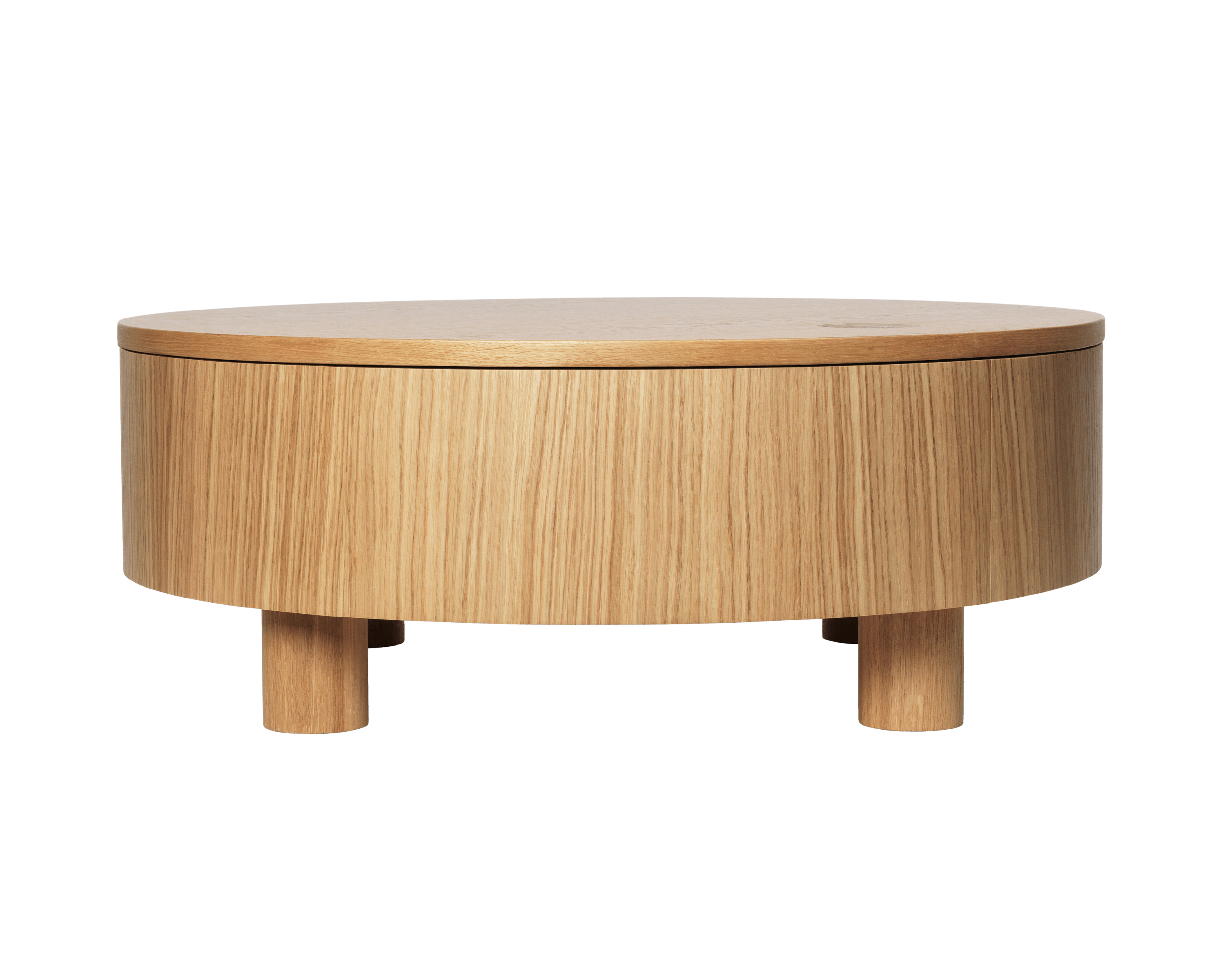 OLLES table with oak veneer finish