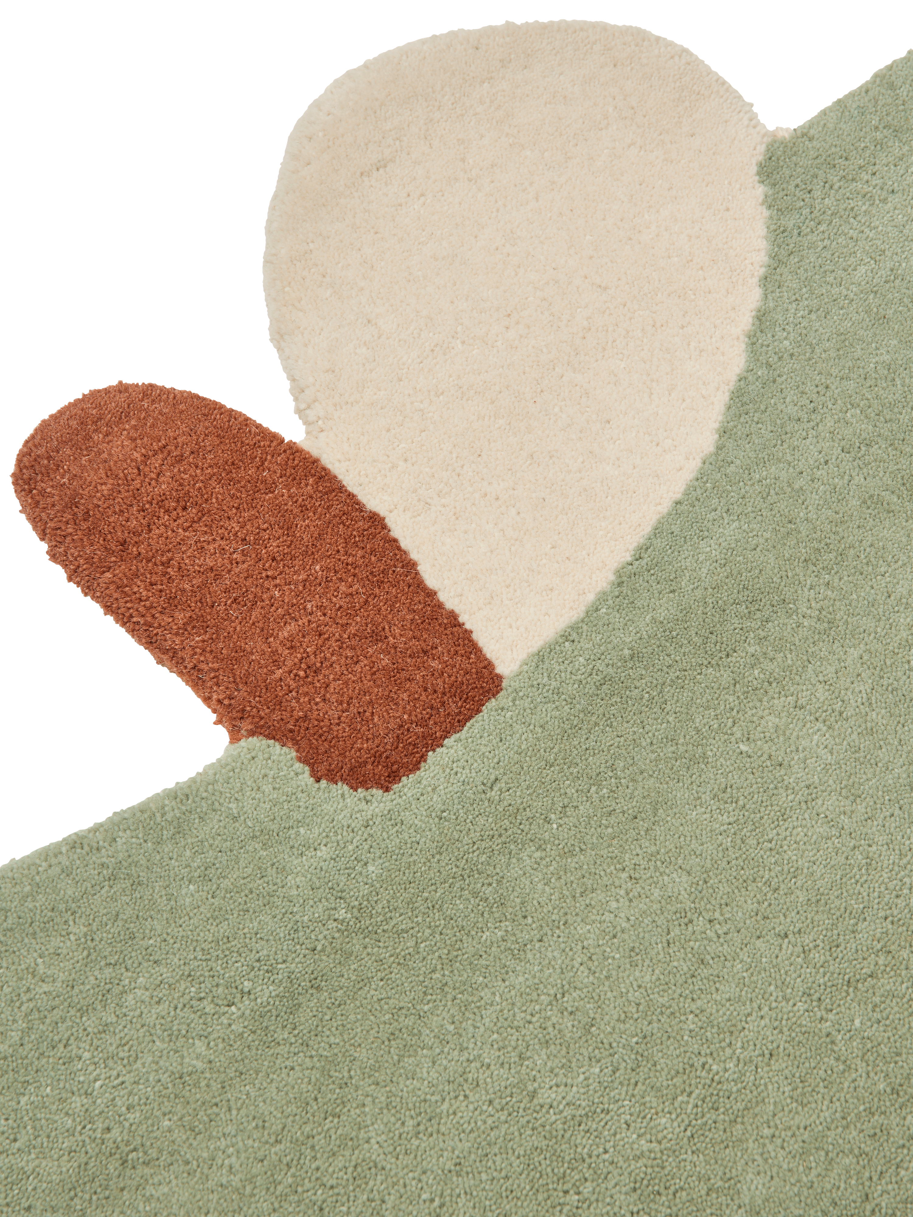 Children's rug APPLE green with brick and beige