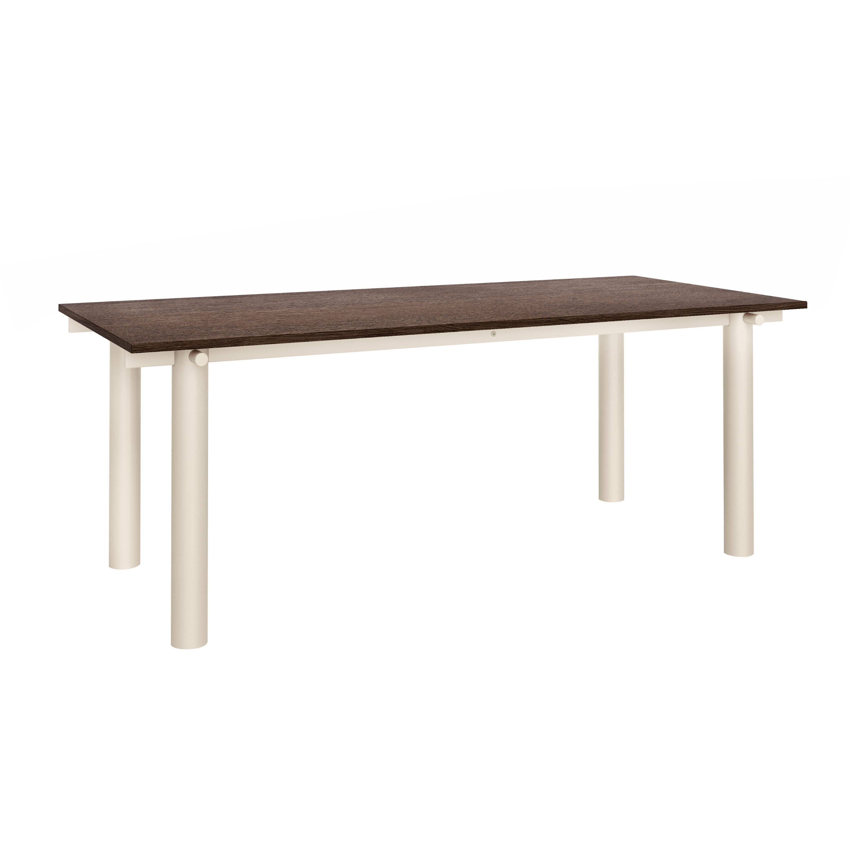 ATURA Table with Dark Oak Top and Beige Base