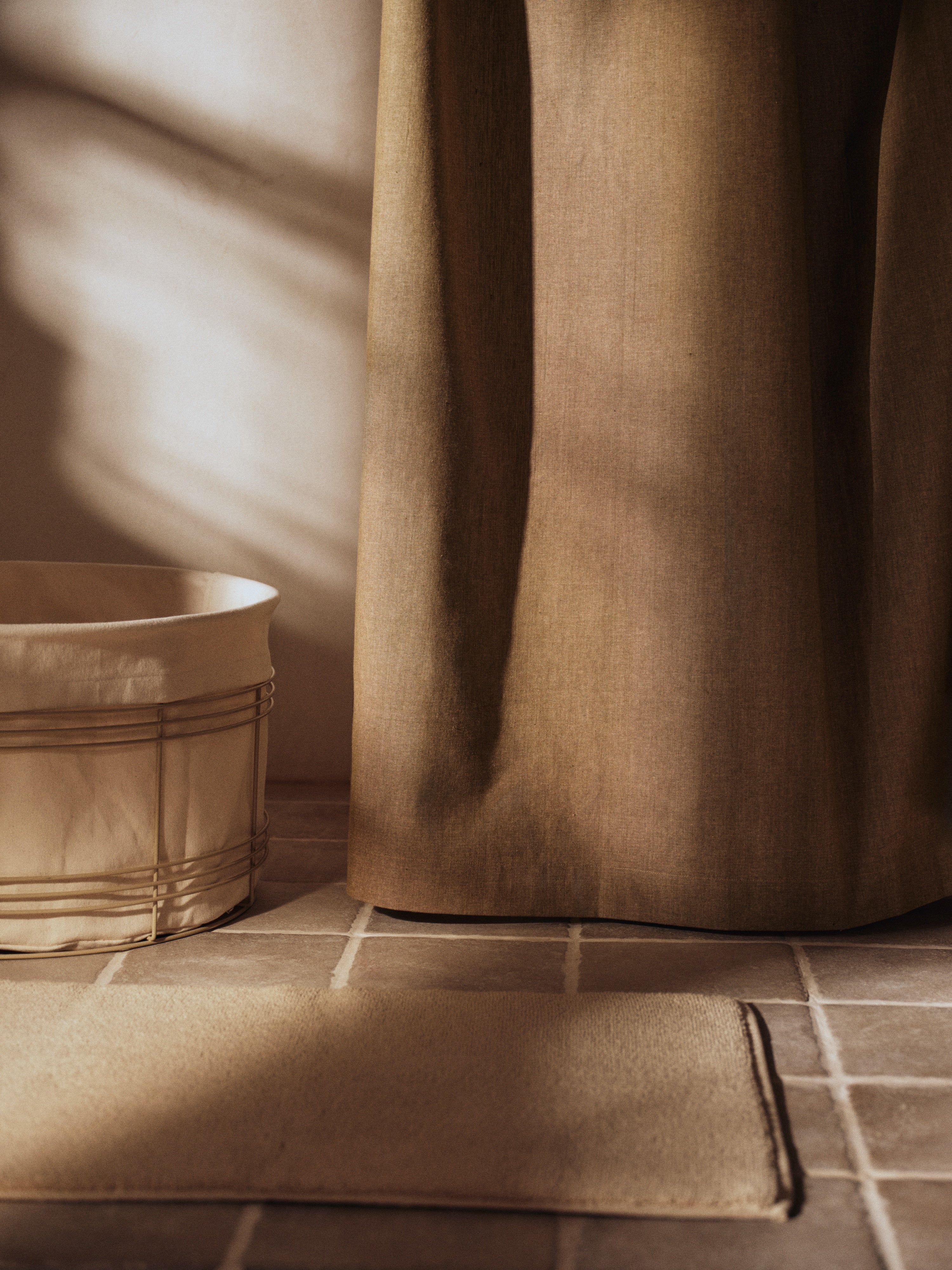 CHAMBRAY Olive Shower Curtain