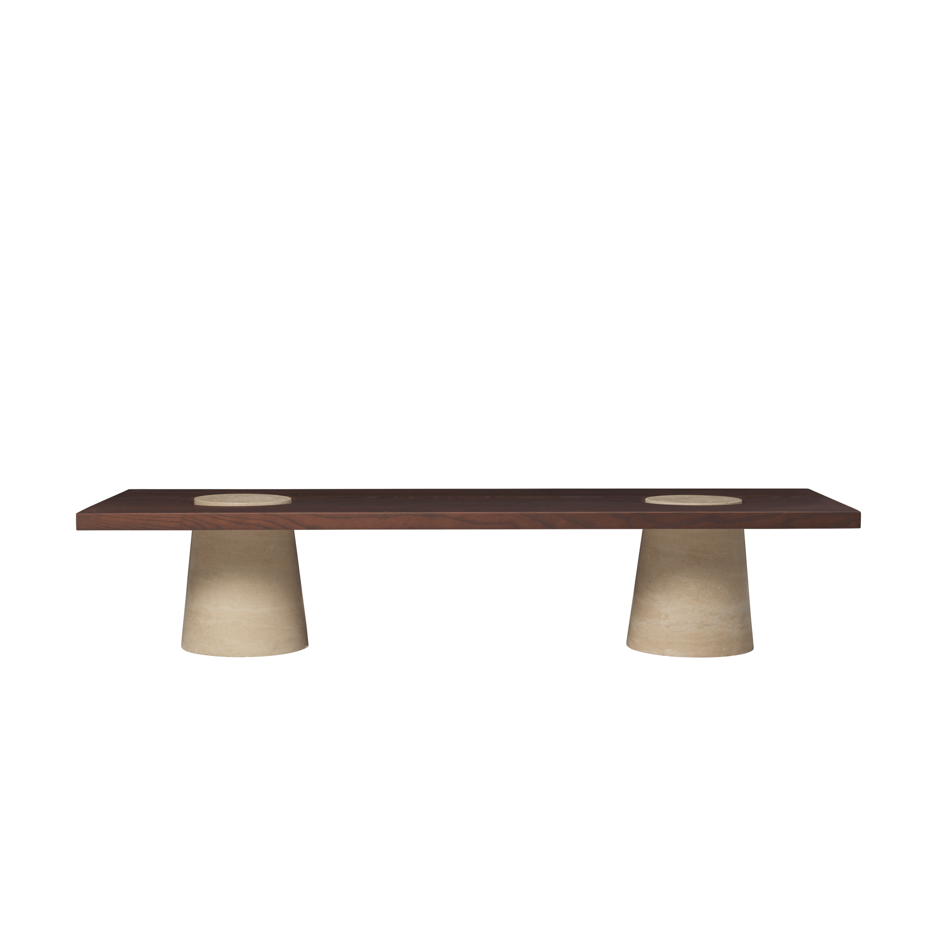 GROVA Coffee Table with Ash Top and Travertine