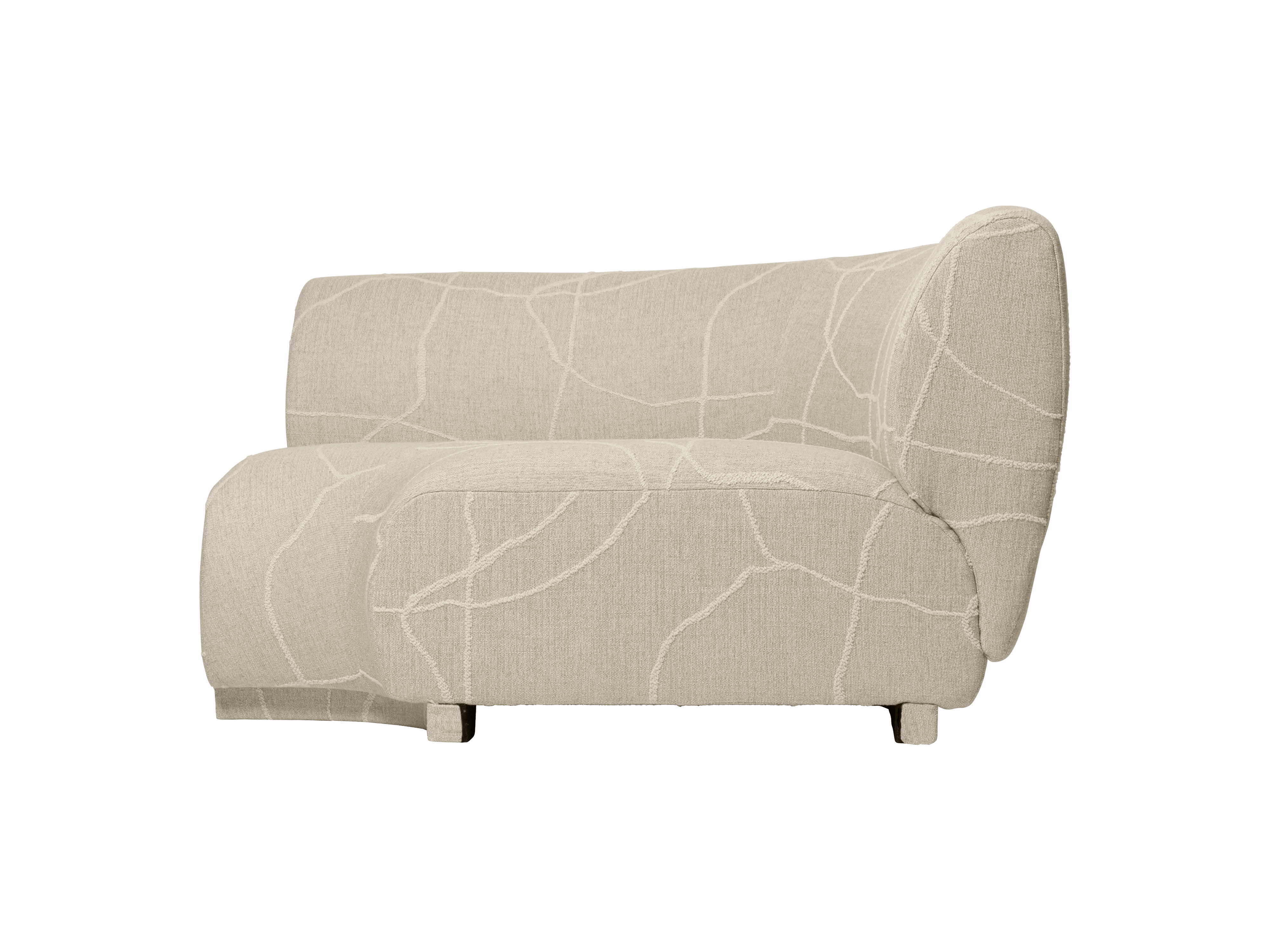 Modulares Sofa RICO Can Lis - abgerundetes Sand-Eckelement mit Weiß
