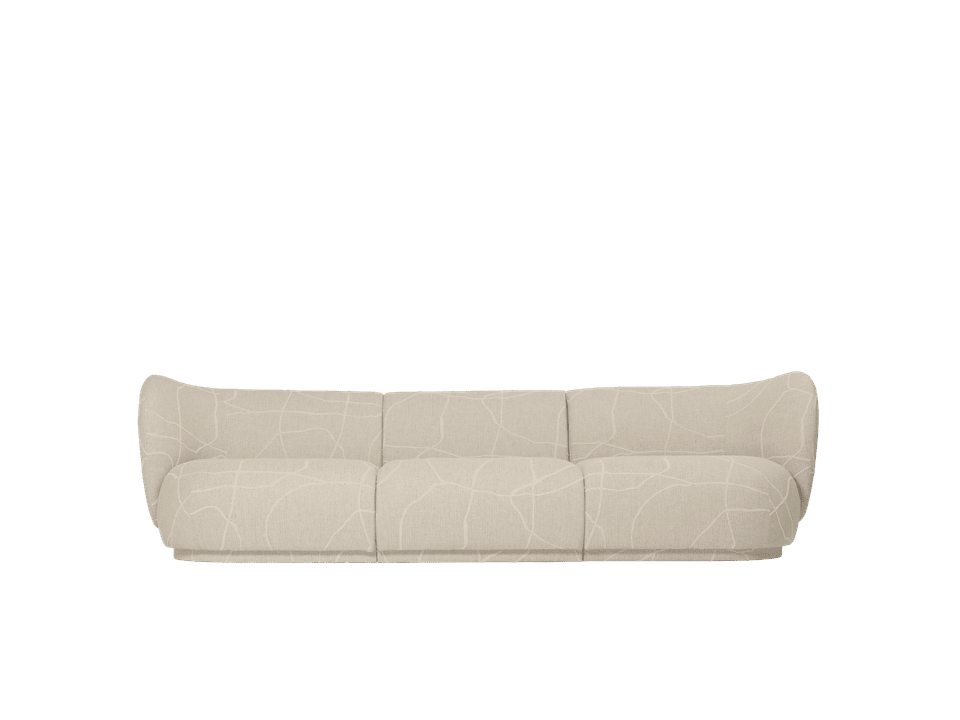 RICO Can Lis Modular Sofa - Left-End Element in Sand with White