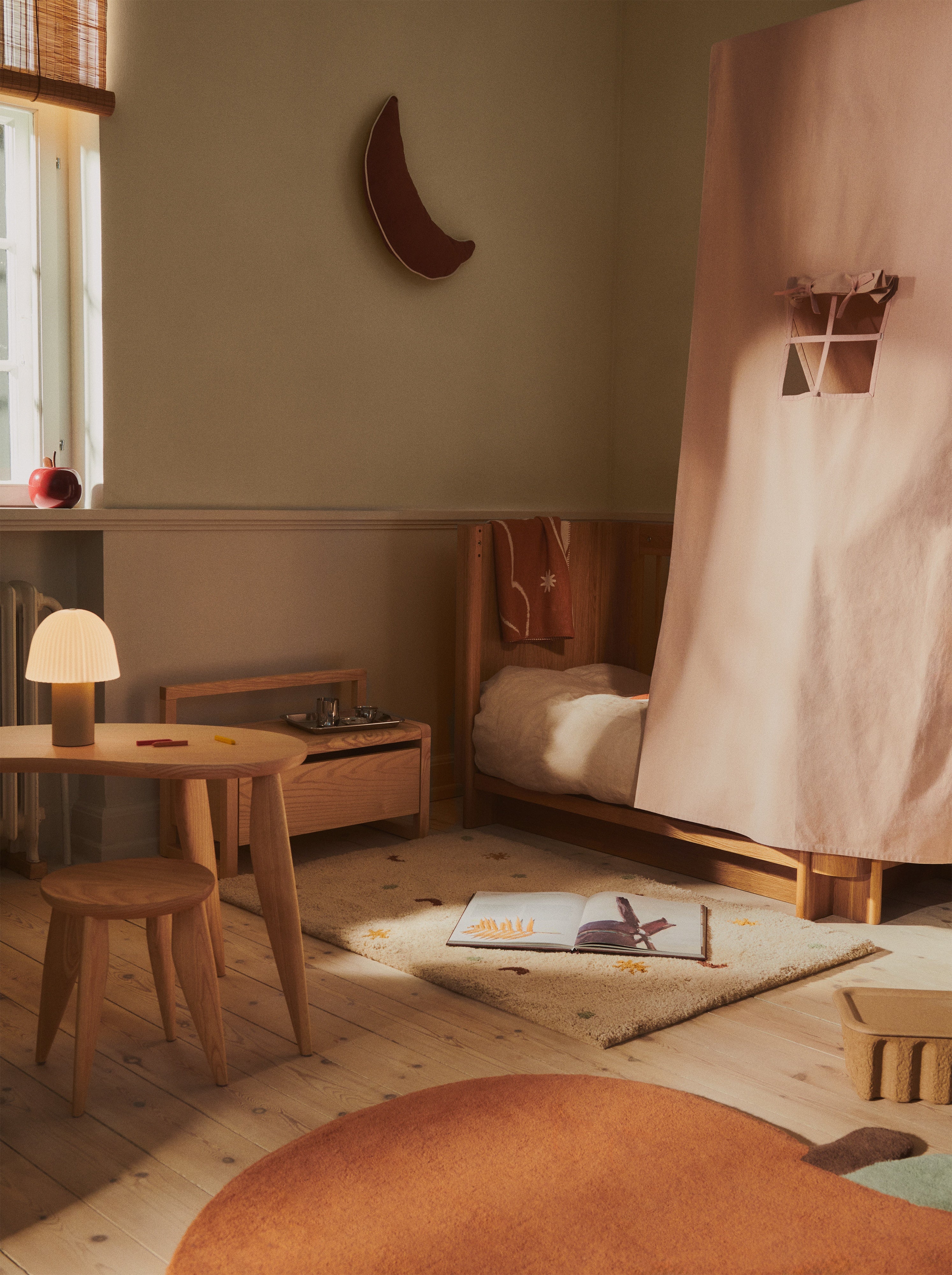 SKYE Beige Children's Rug with Brick and Green