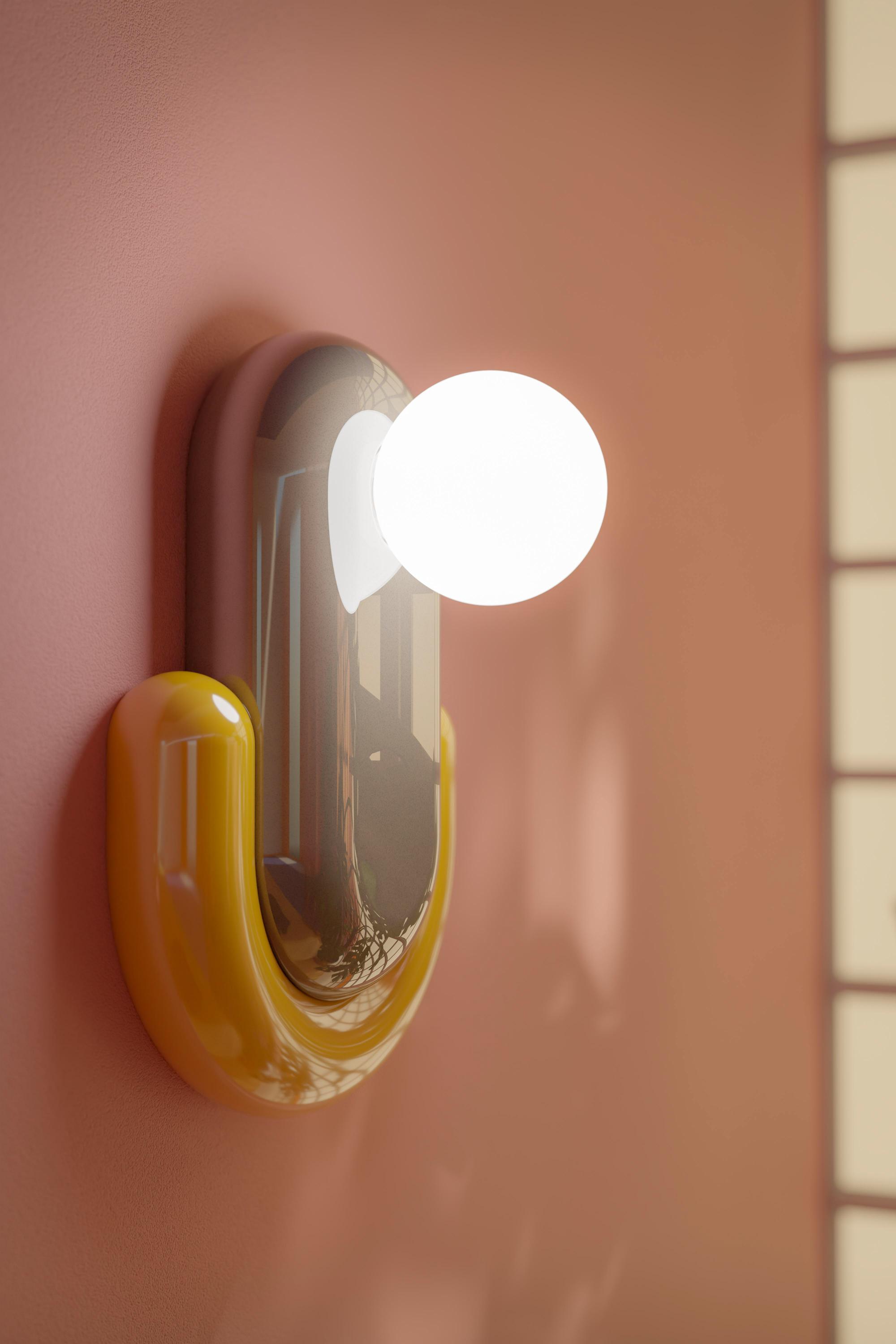 ECLAIR Keramik Wandleuchte orange mit blau