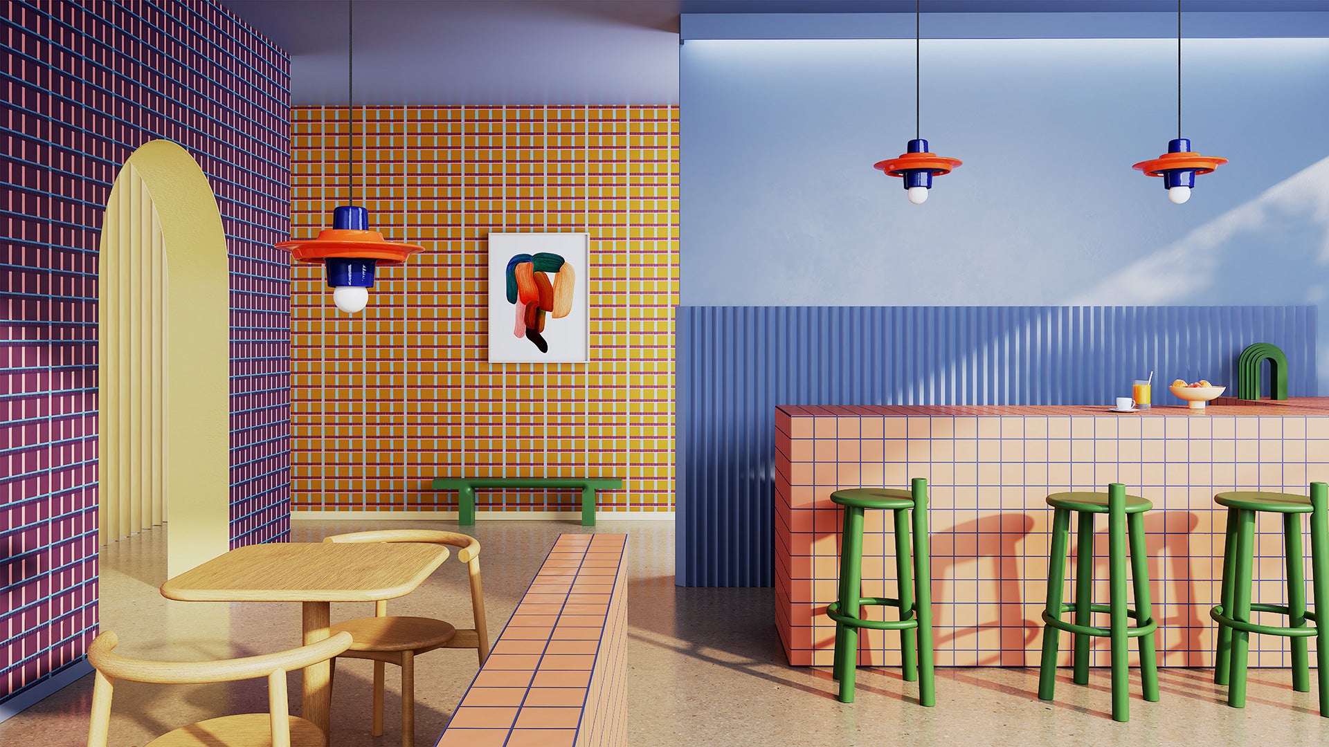 Keramik-Pendelleuchte VOILÀ beige mit creme