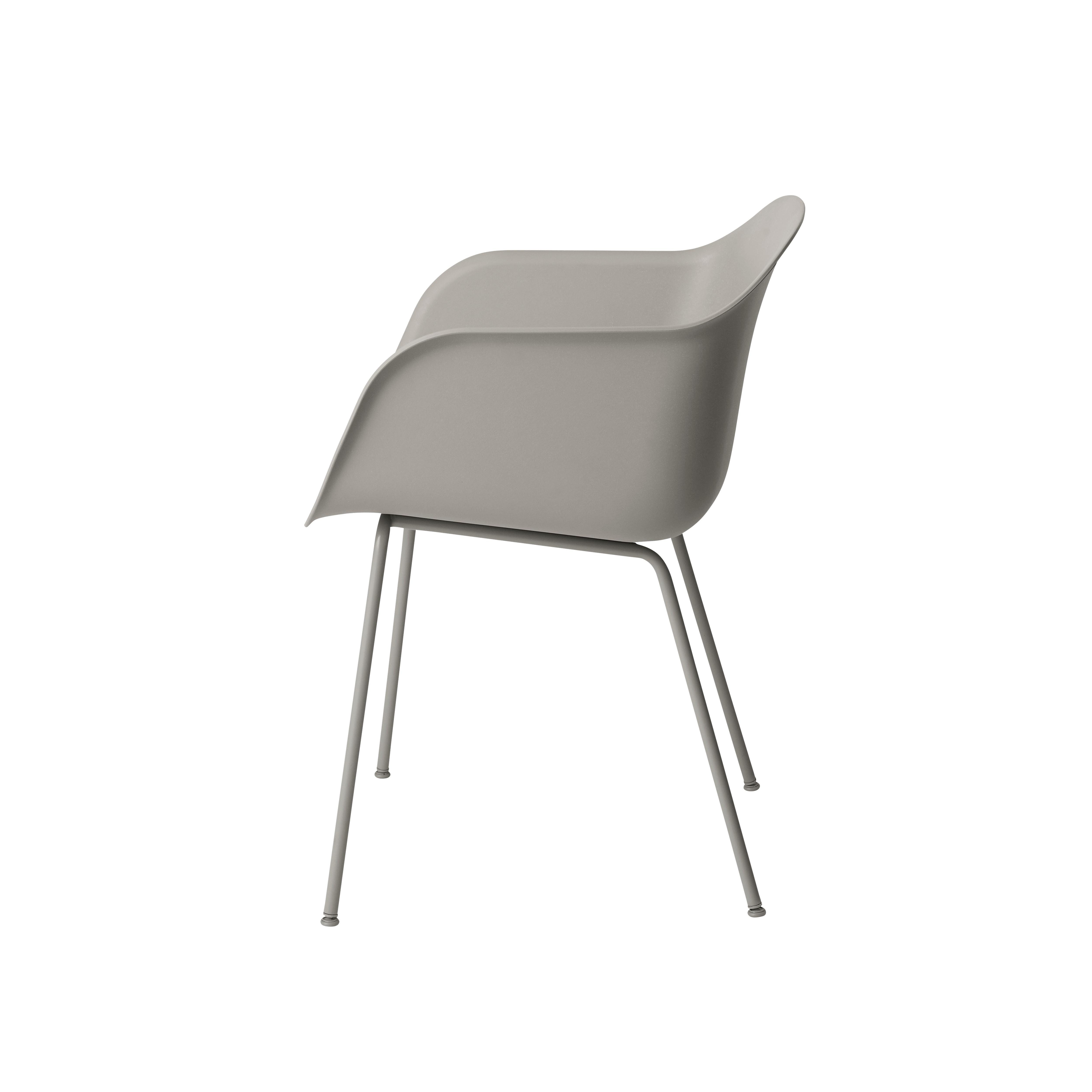 FIBER Armchair in Gray with Steel Base
