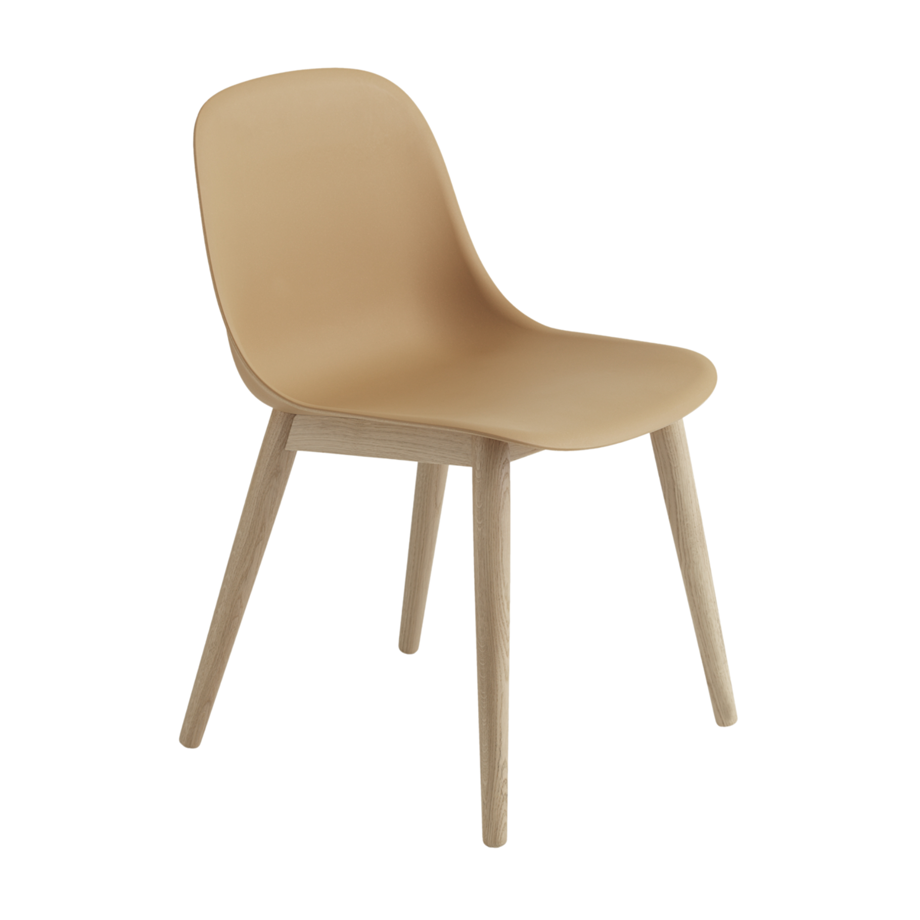 Stuhl FIBER Ocker mit Holzgestell