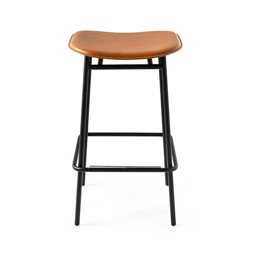 Barhocker FIFTIES gepolstert mit schwarzem Gestell