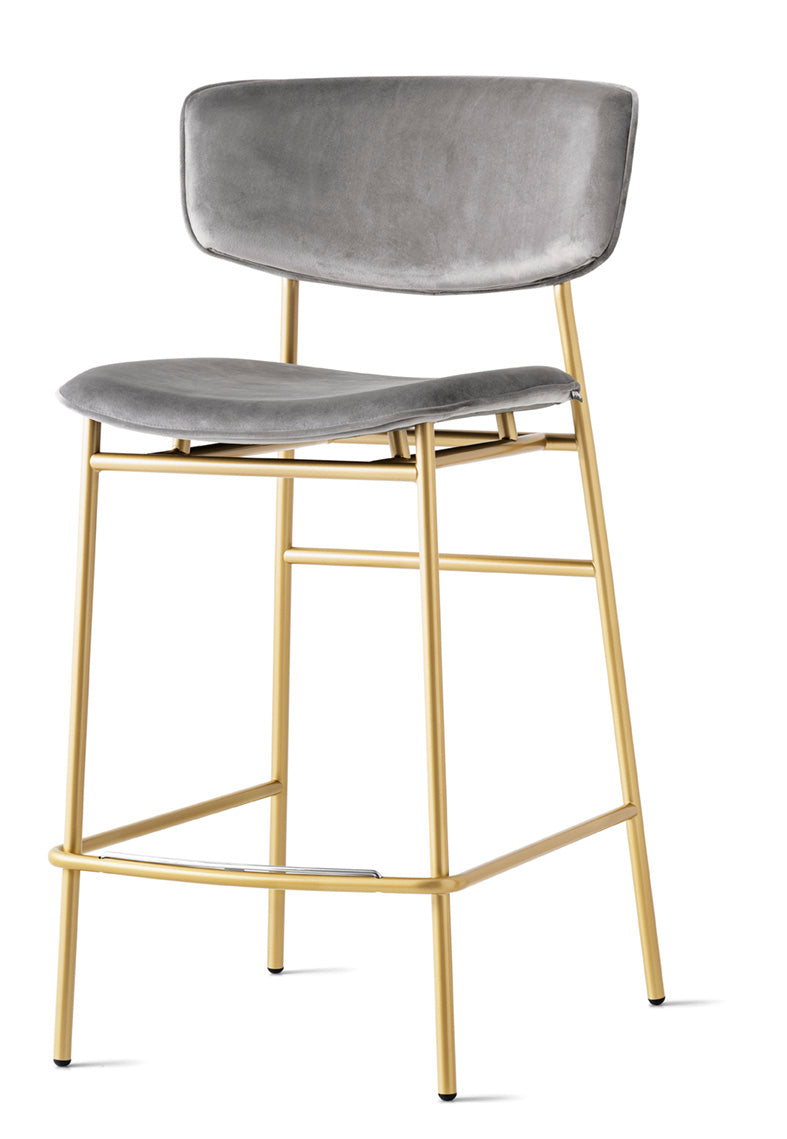 FIFTIES upholstered bar chair with a golden base