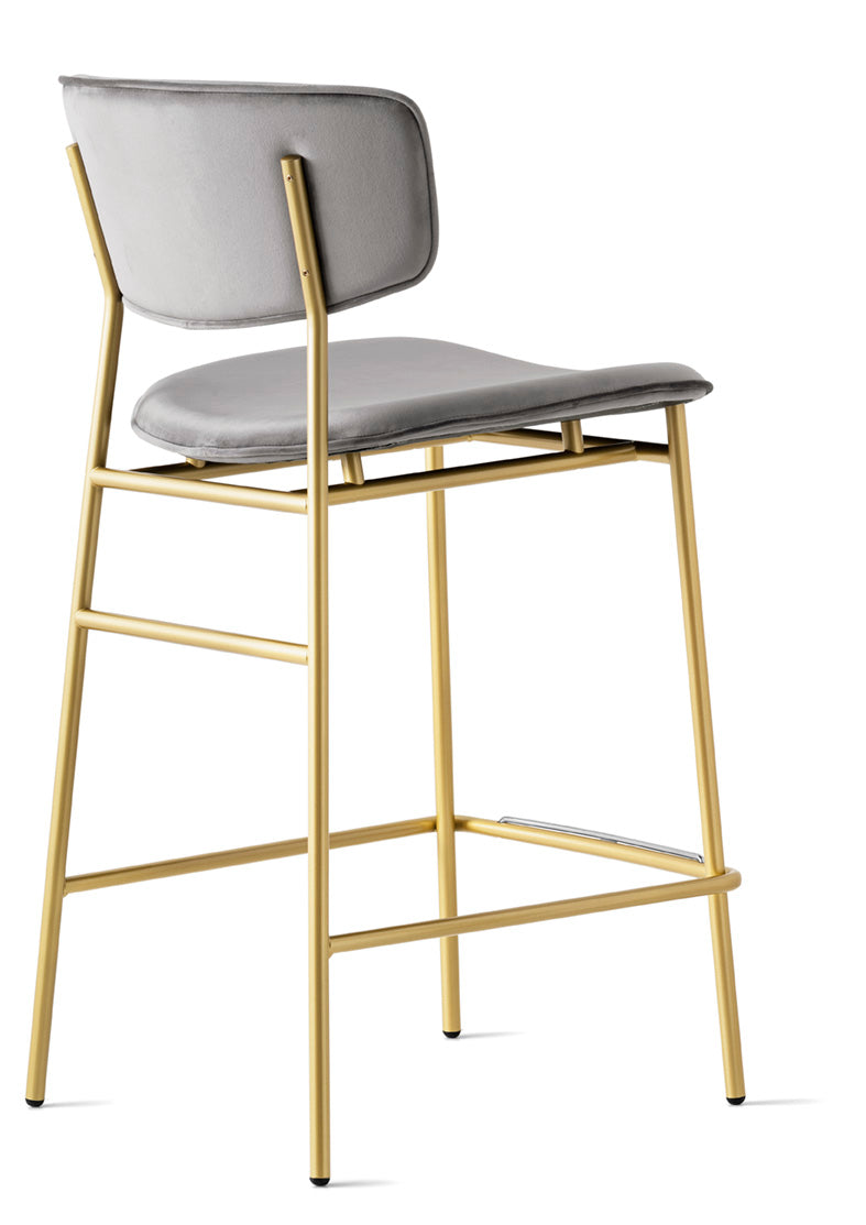 FIFTIES upholstered bar chair with a golden base