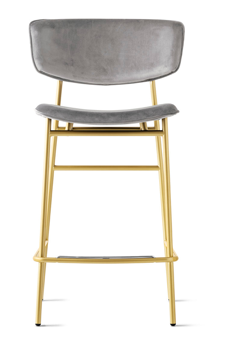 FIFTIES upholstered bar chair with a golden base