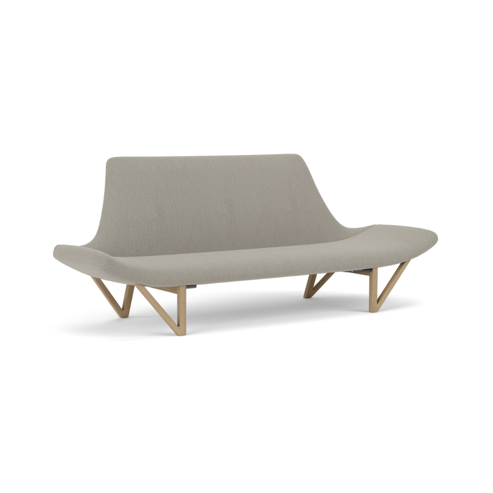 PAGODE gray sofa with oak base