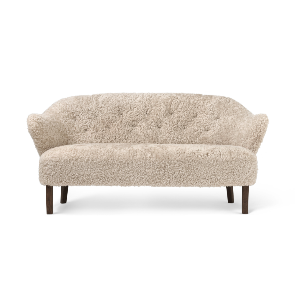 INGEBORG Sofa sheep leather with dark oak base