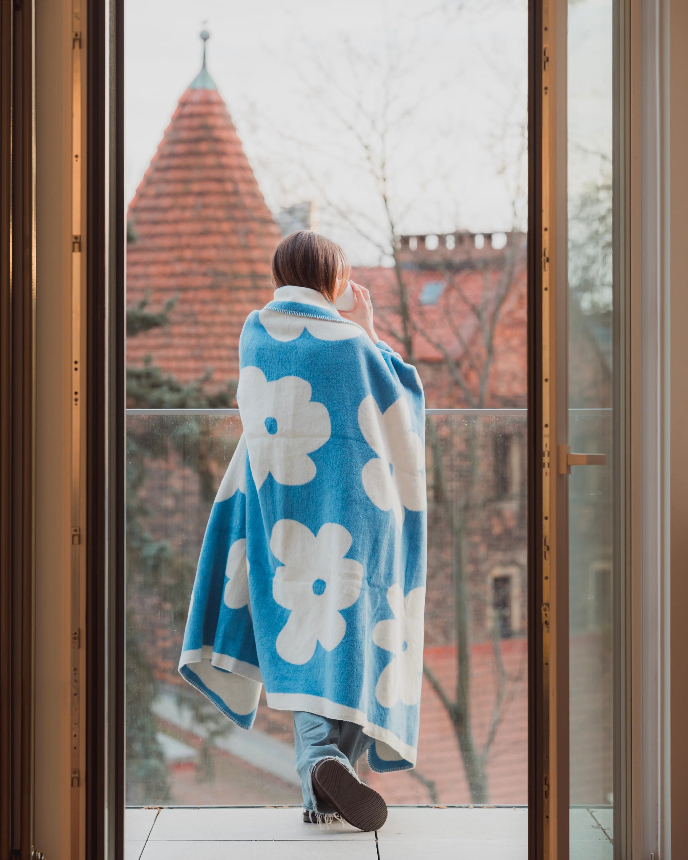 Koc FLO Himmelblau und Ecru