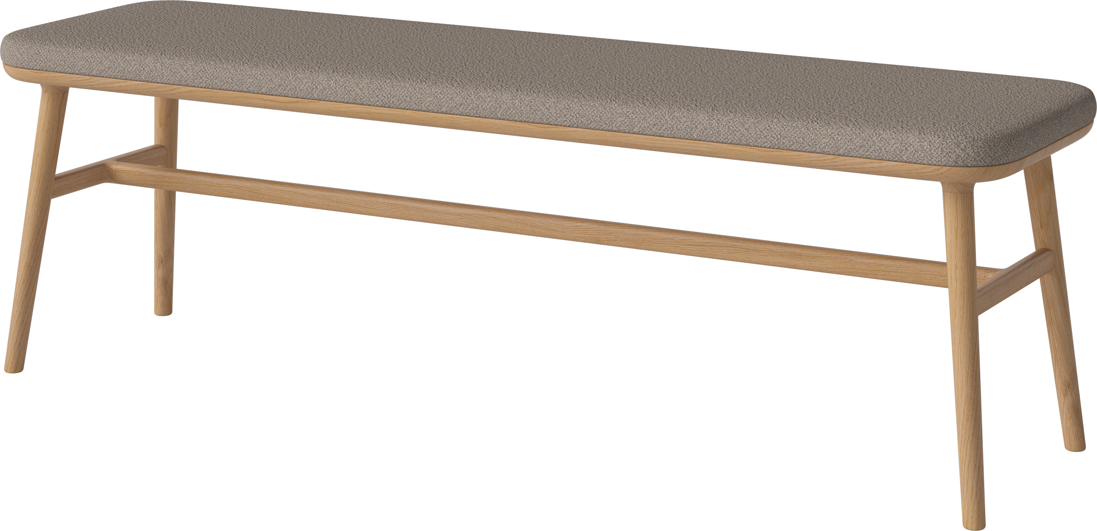 Upholstered FLOR Bench base of oak wood