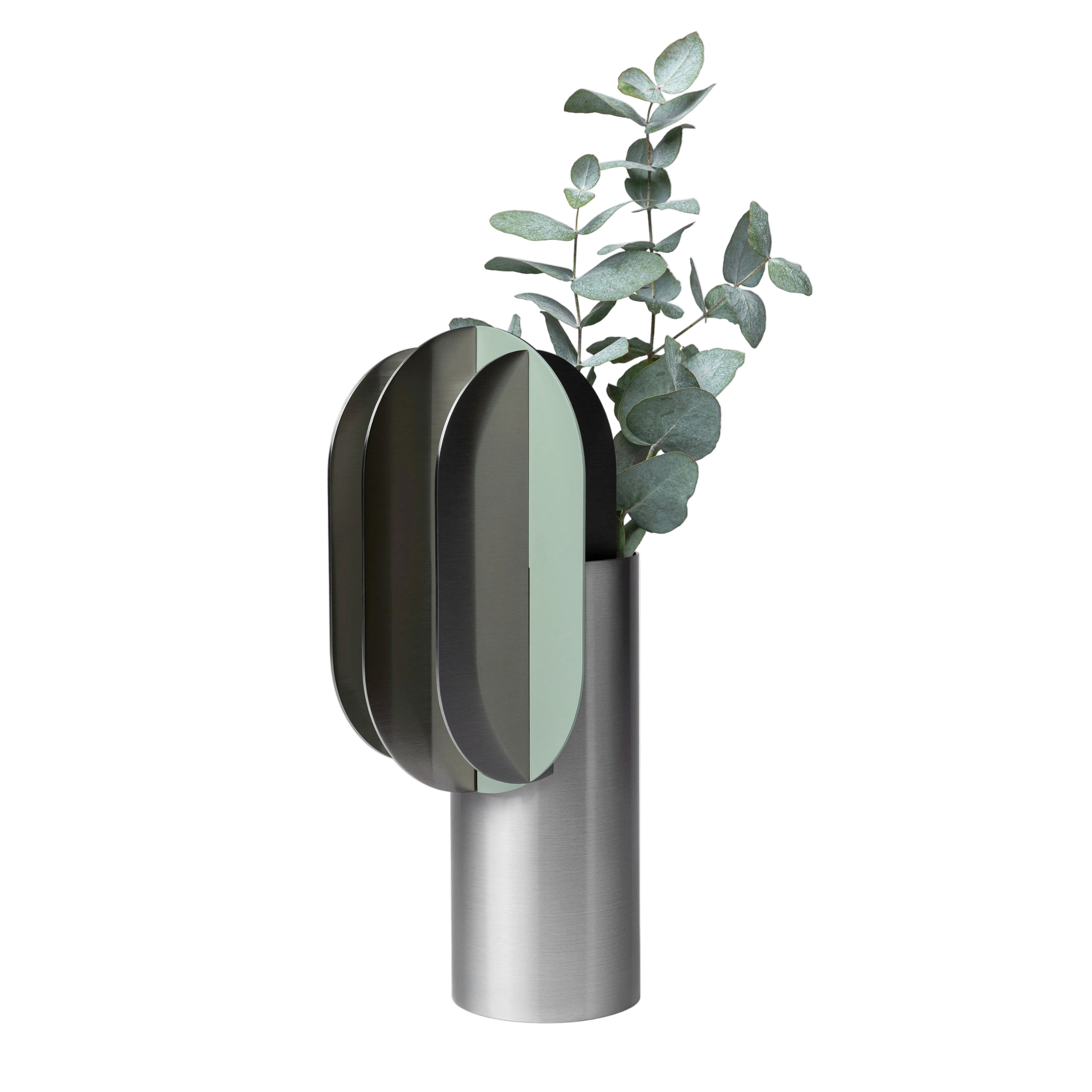 GABO Steel Vase with Green